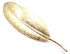 Tiffany & Co. Angela Cummings Yellow Gold Leaf Pin Brooch