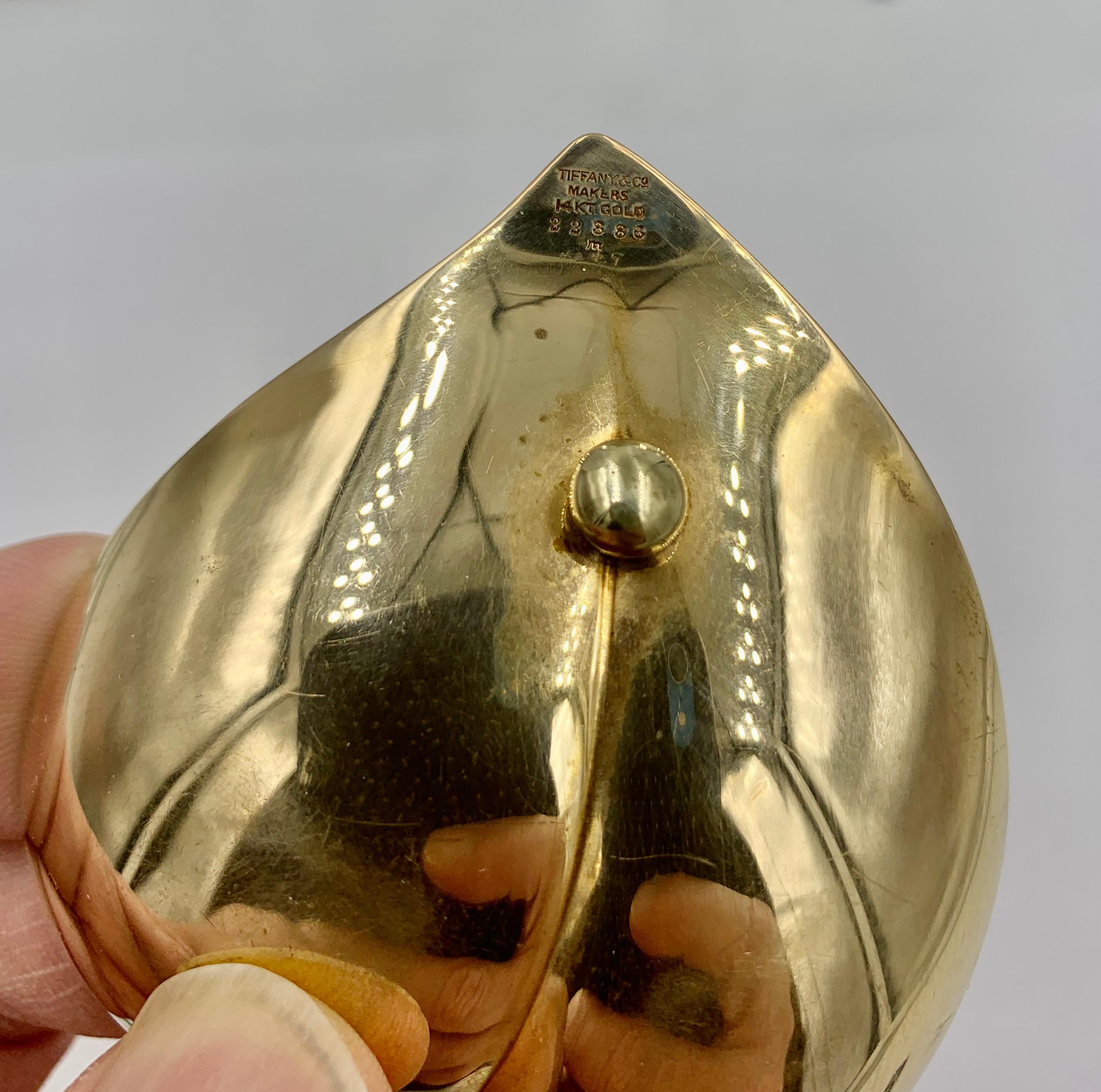 Tiffany & Co. Antique 14 Karat Gold Bowl Circa 1920 Leaf Motif Rare 2