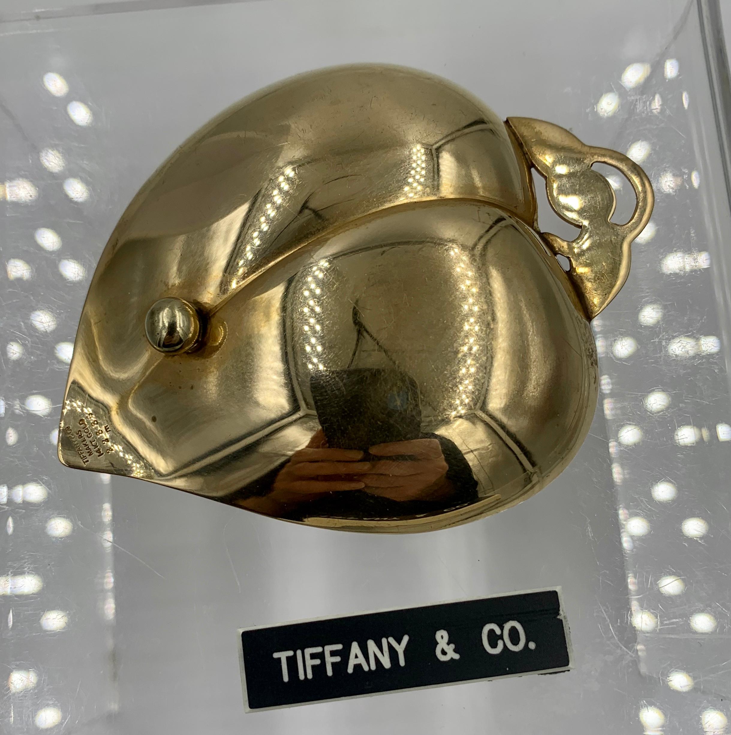 Tiffany & Co. Antique 14 Karat Gold Bowl Circa 1920 Leaf Motif Rare 1