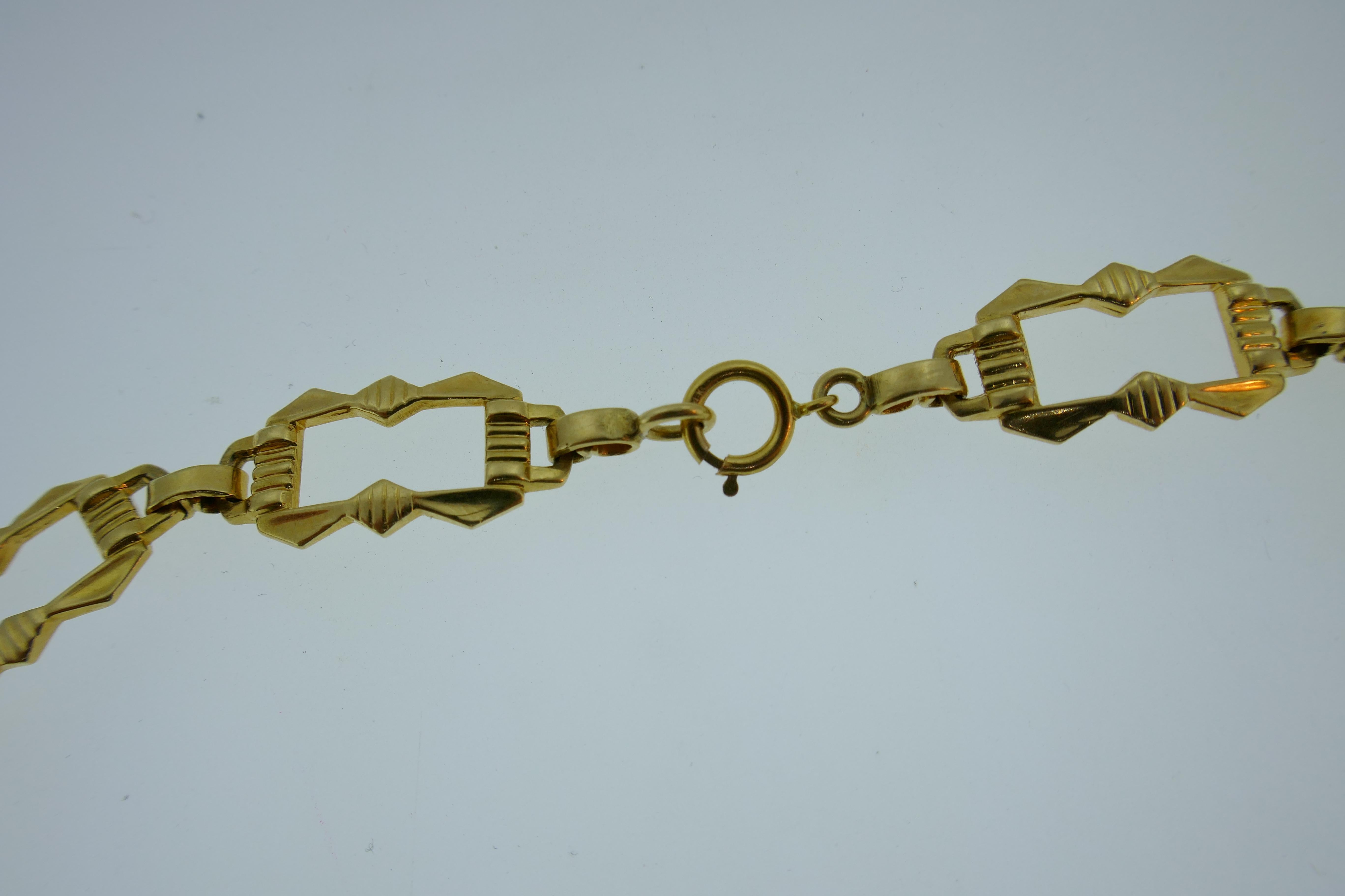 Women's or Men's Tiffany & Co. Antique 14 Karat Yellow Gold Link Necklace Rare