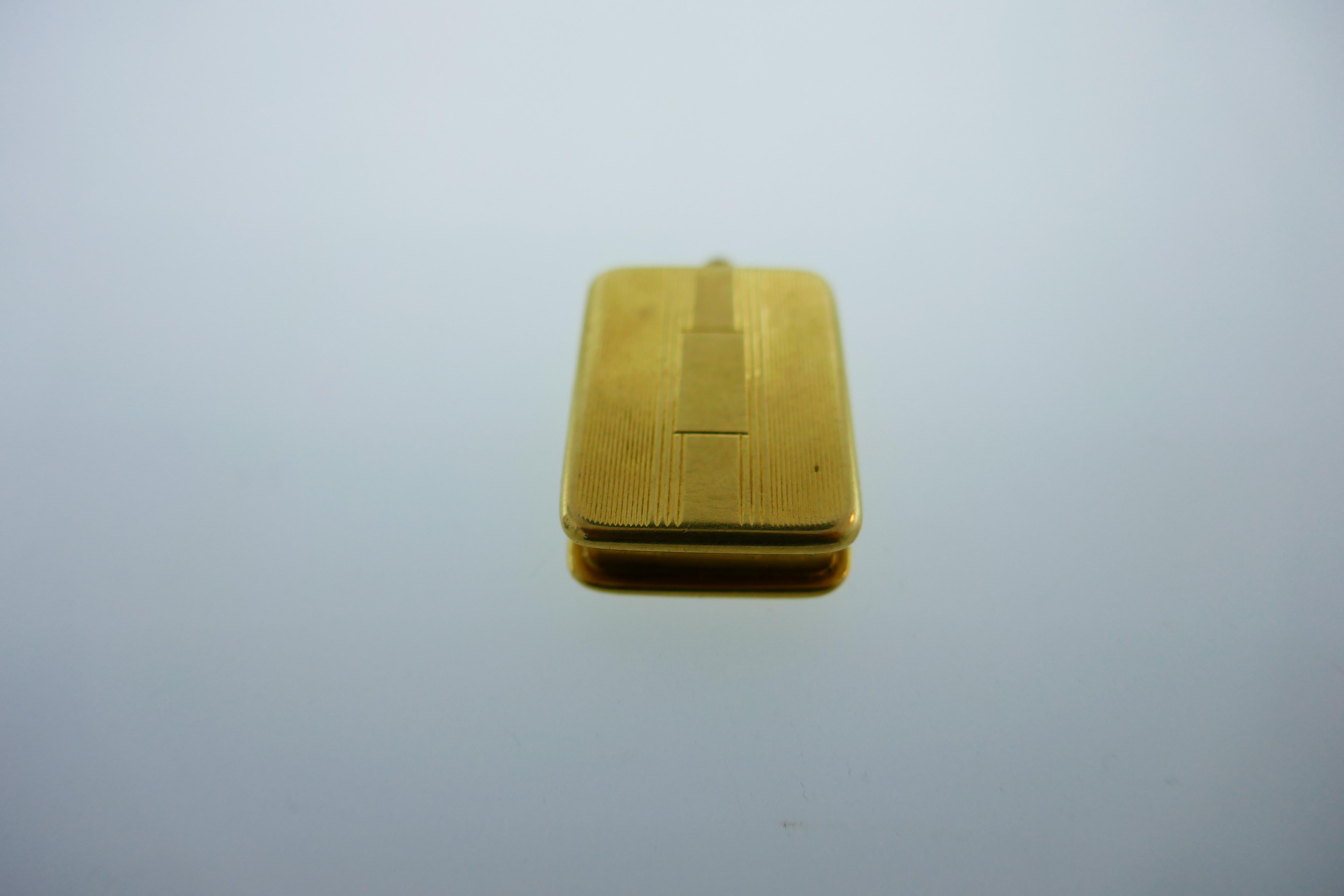 Tiffany & Co. Antique 14k Yellow Gold Locket / Pill Box Pendant Charm, c. 1930s 1