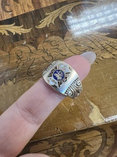 TIFFANY & CO. Antique 15k Rose Gold & Enamel Ring Dated 1908 Rare