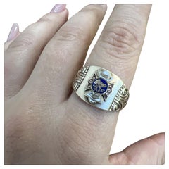 TIFFANY & CO. Antique 15k Rose Gold & Enamel Ring Dated 1908 Rare