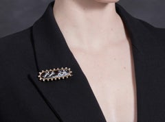 Tiffany & Co Antique 18K Gold, Enamel, and Diamond Brooch