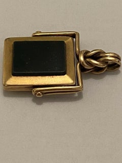 Tiffany & Co. Antique 18k Yellow Gold, Bloodstone & Agate Fob Pendant Locket