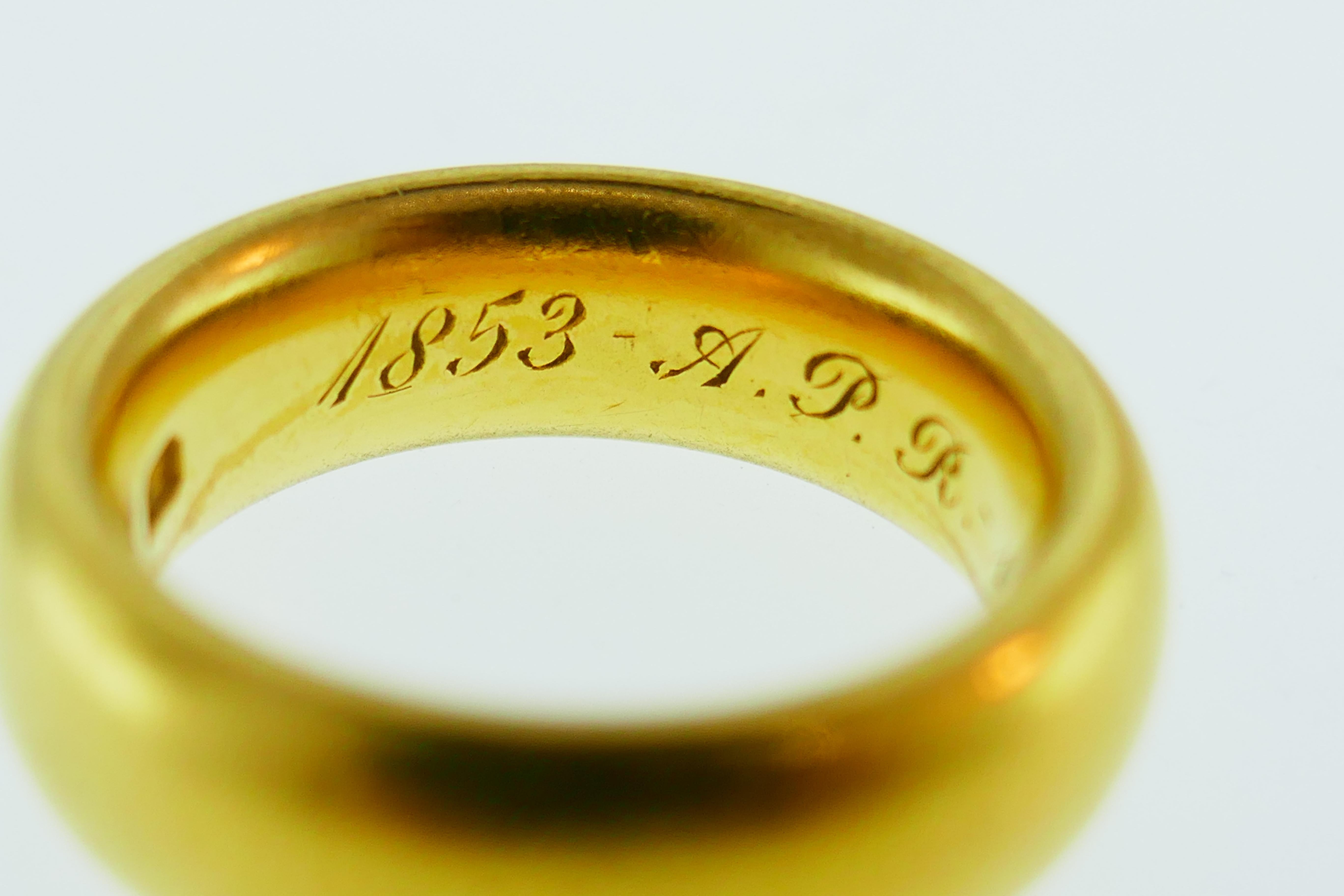 Women's or Men's Tiffany & Co. Antique 22 Karat Yellow Gold Band Ring circa 1800s Rare