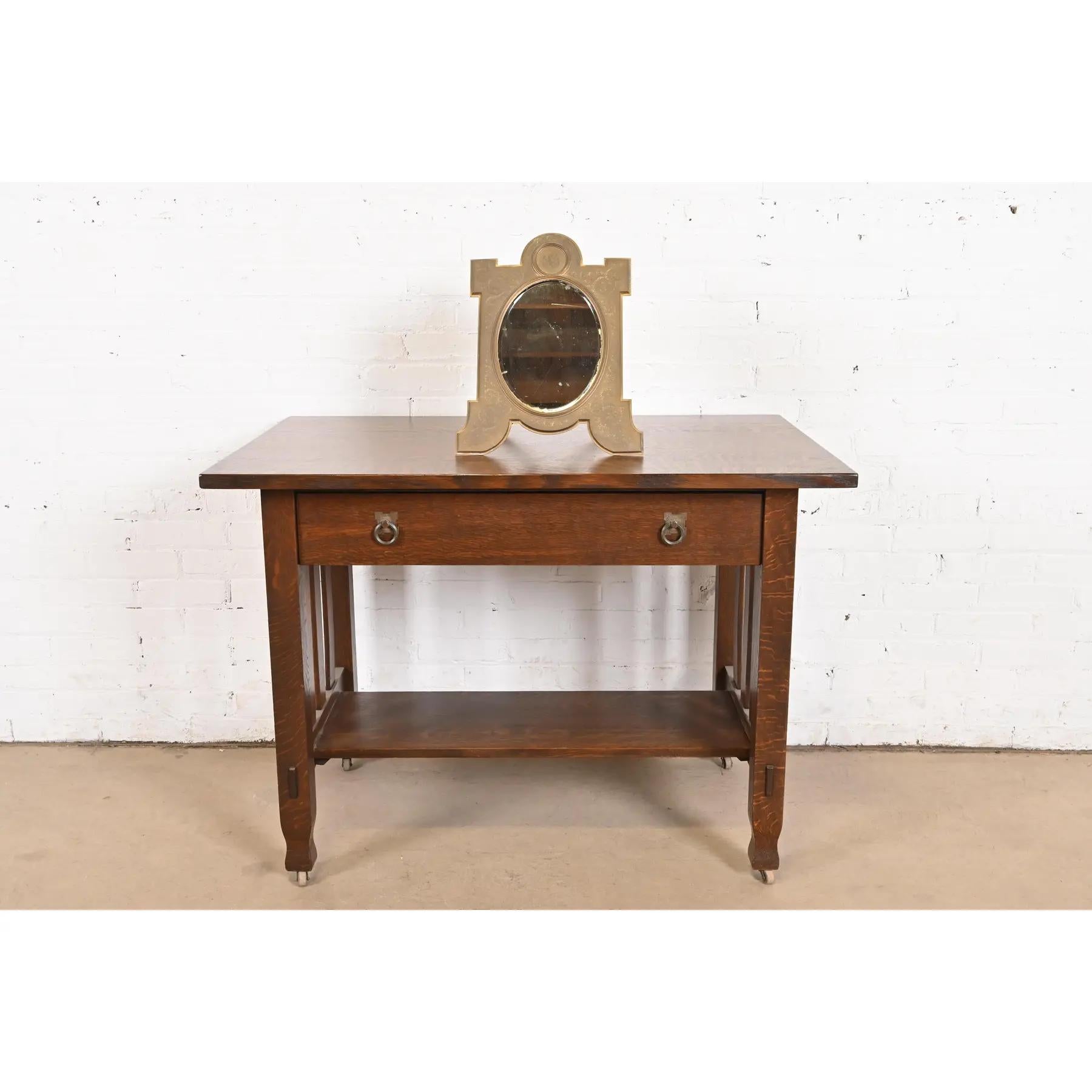 Tiffany & Co. Miroir de table Art déco ancien en bronze en vente 4