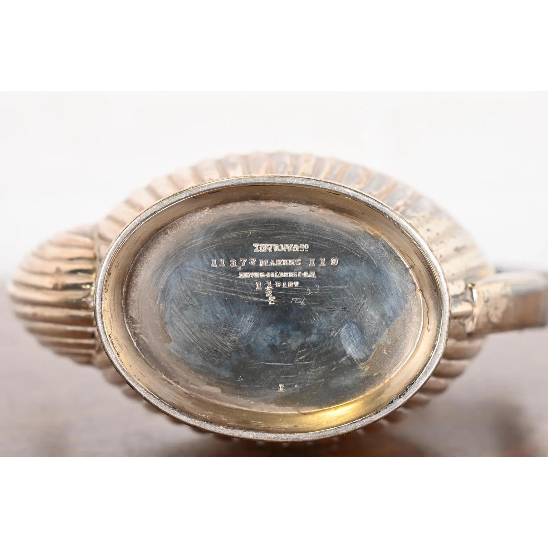 Tiffany & Co. Antique Art Deco Silver Plate Coffee or Tea Service Set For Sale 5