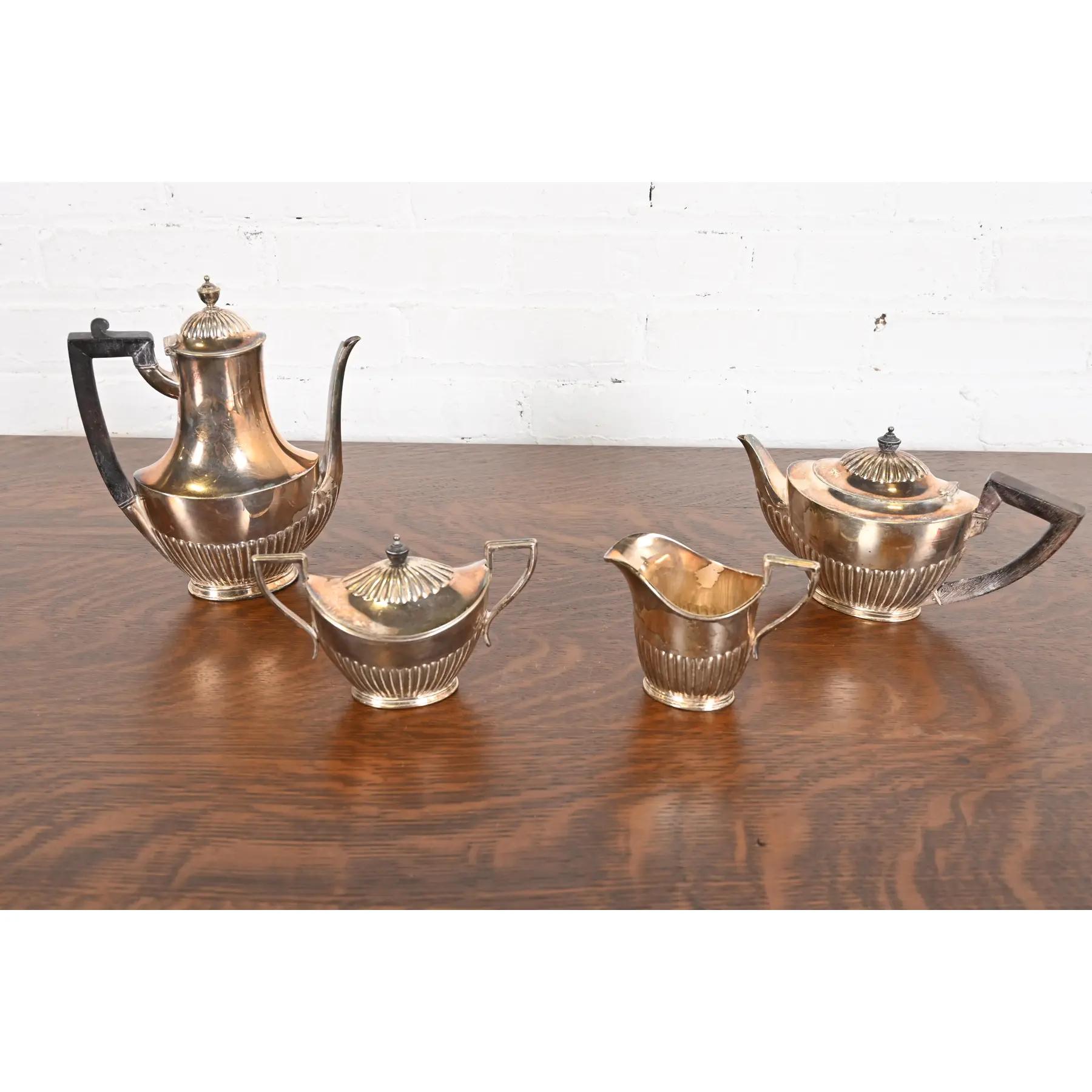 Arts and Crafts Tiffany & Co. Antique Art Deco Silver Plate Coffee or Tea Service Set For Sale