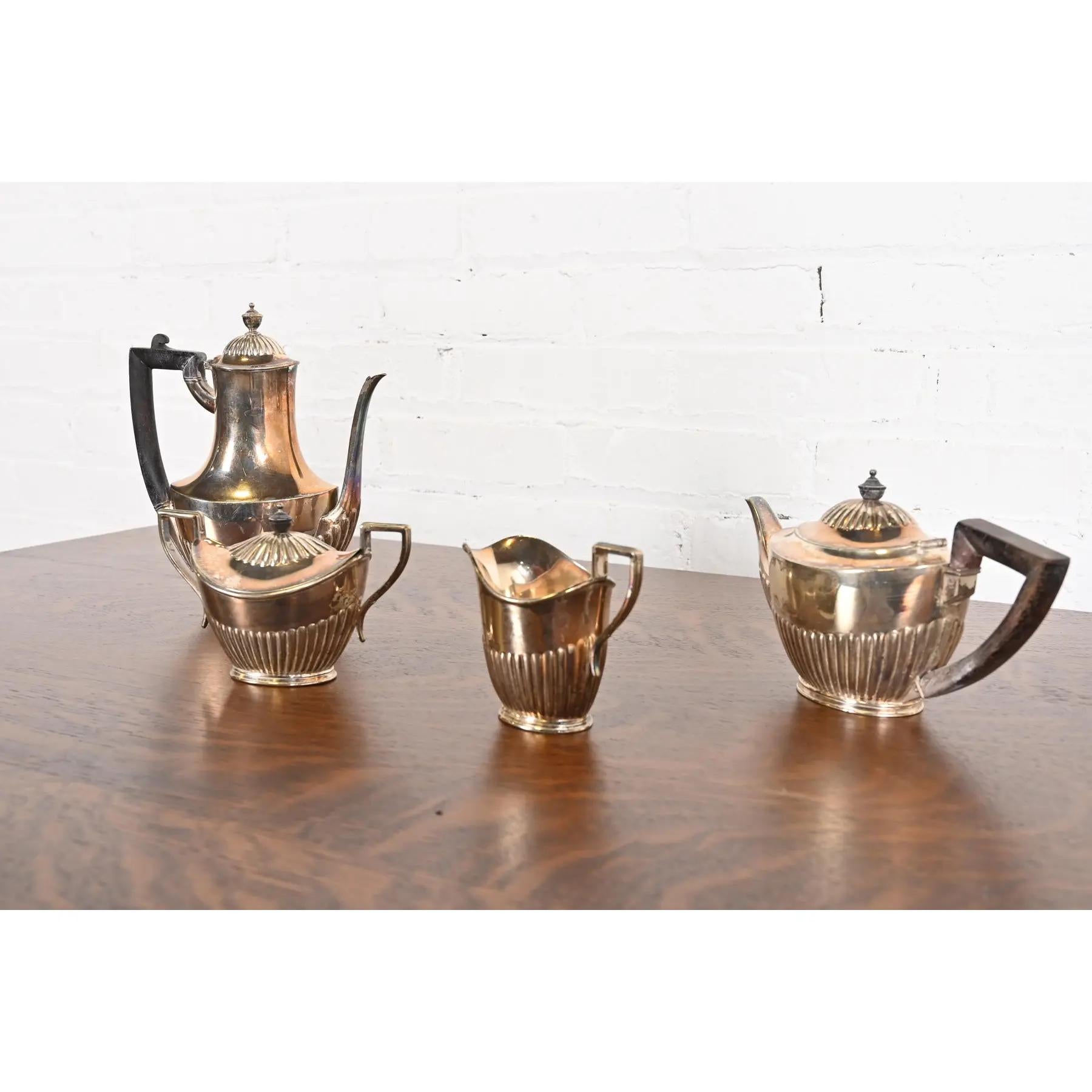American Tiffany & Co. Antique Art Deco Silver Plate Coffee or Tea Service Set For Sale