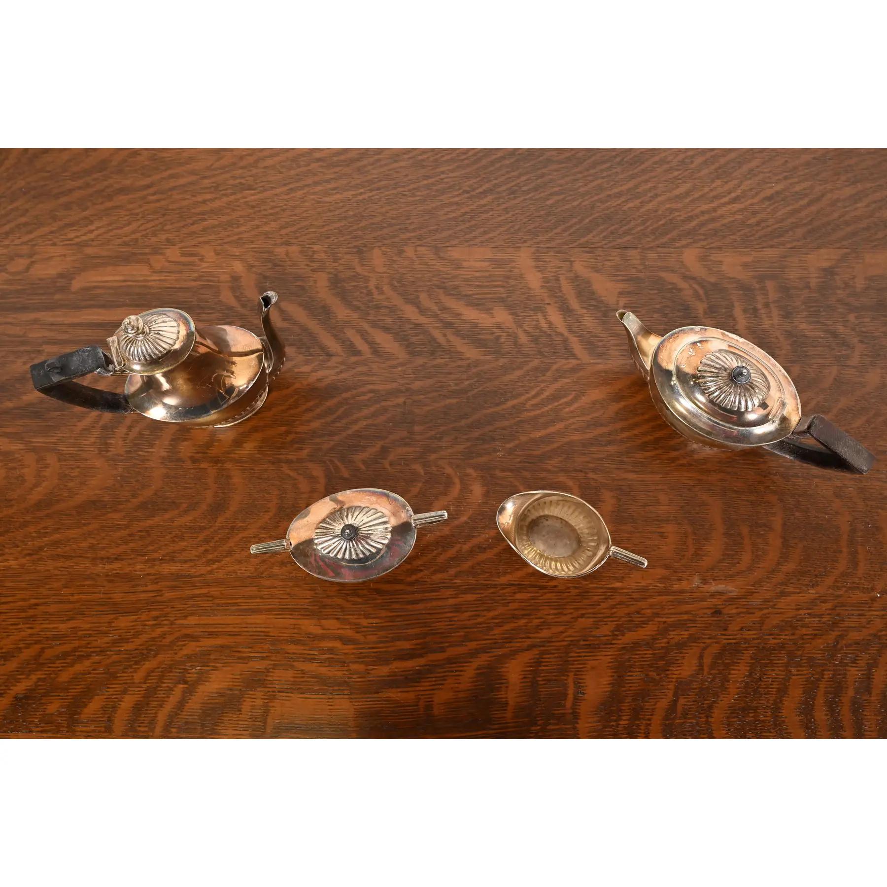 19th Century Tiffany & Co. Antique Art Deco Silver Plate Coffee or Tea Service Set For Sale