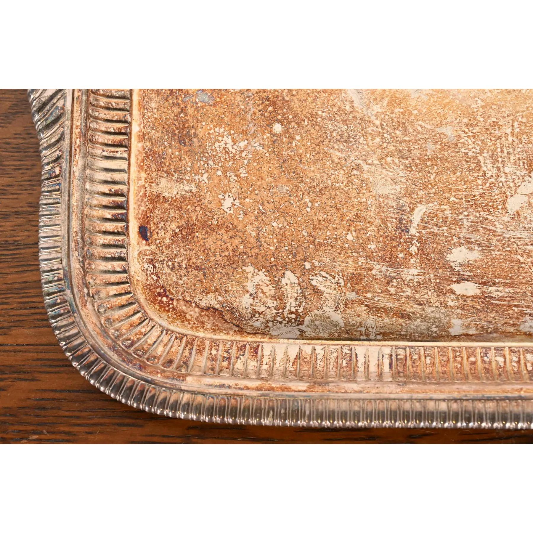 Tiffany & Co. Antico vassoio da portata in silverplate Art Deco in vendita 2