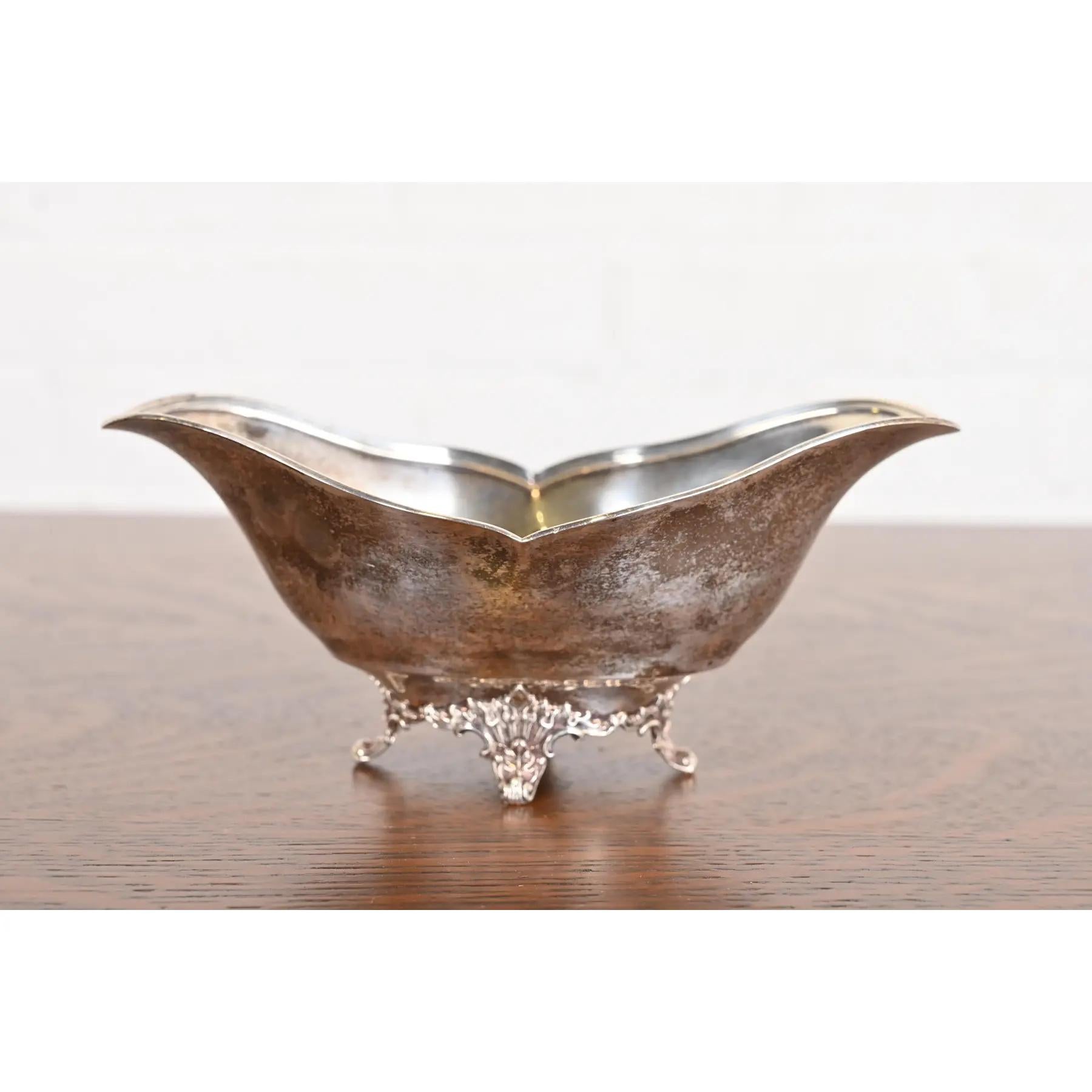 American Tiffany & Co. Antique Art Deco Sterling Silver Gravy Boat