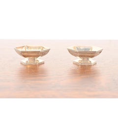 Tiffany & Co. Antique Art Deco Sterling Silver Salt Cellars, Pair