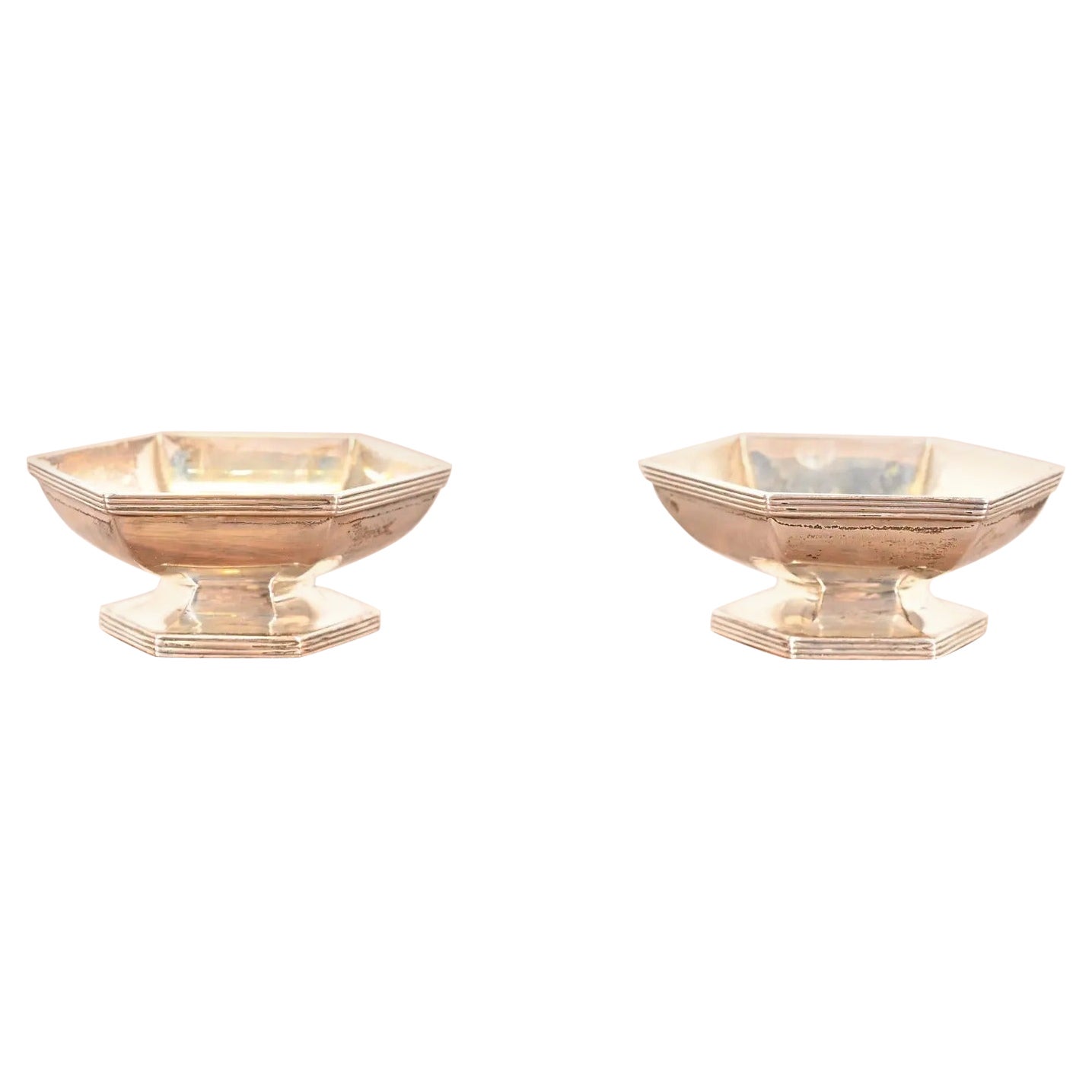 Tiffany & Co. Antica saliera in argento sterling Art Déco, coppia in vendita