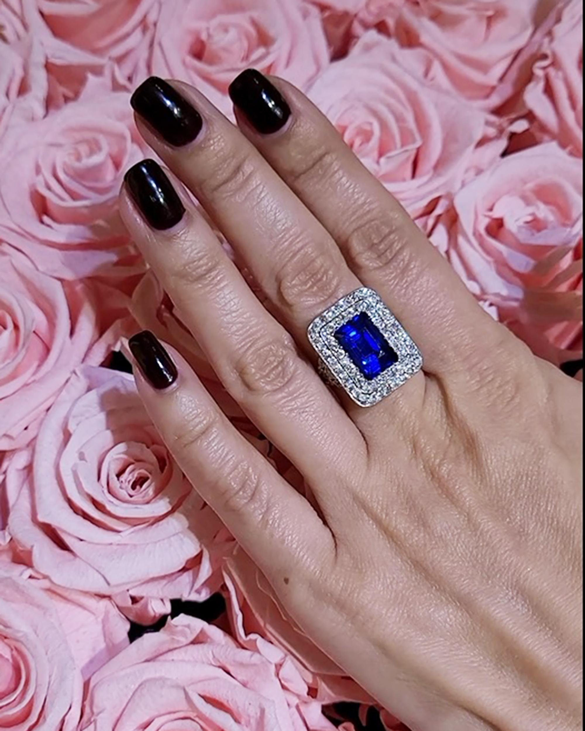 Introducing the Tiffany & Co. Antique Burma Sapphire Diamond Ring - a mesmerizing testament to timeless elegance and exceptional craftsmanship. This exquisite piece features a breathtaking 7-carat sapphire of Burma origin, distinguished by its rare,