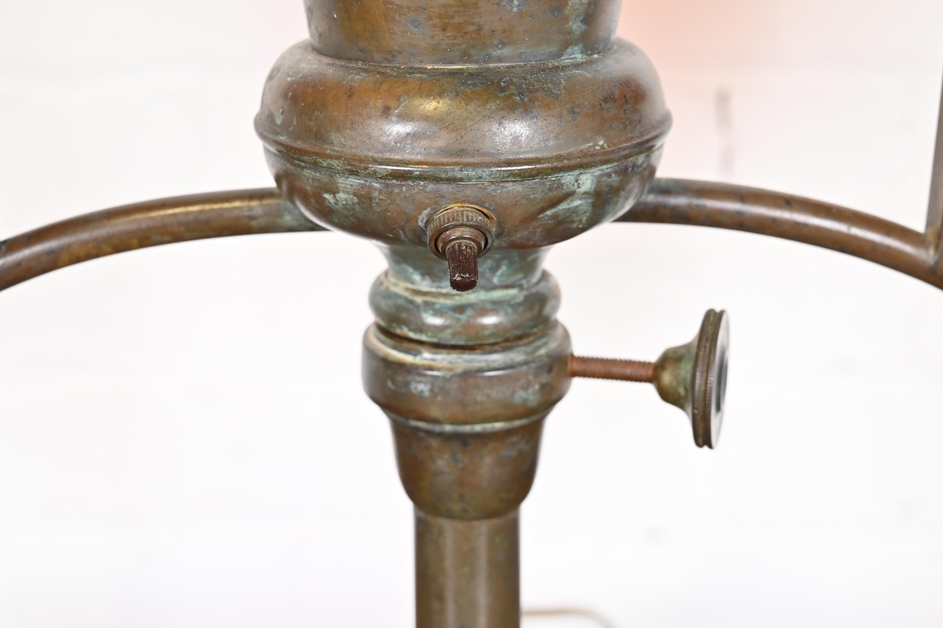 Tiffany & Co. Antique Bronze Argon Double Student Desk Lamp, Late 19th Century For Sale 7
