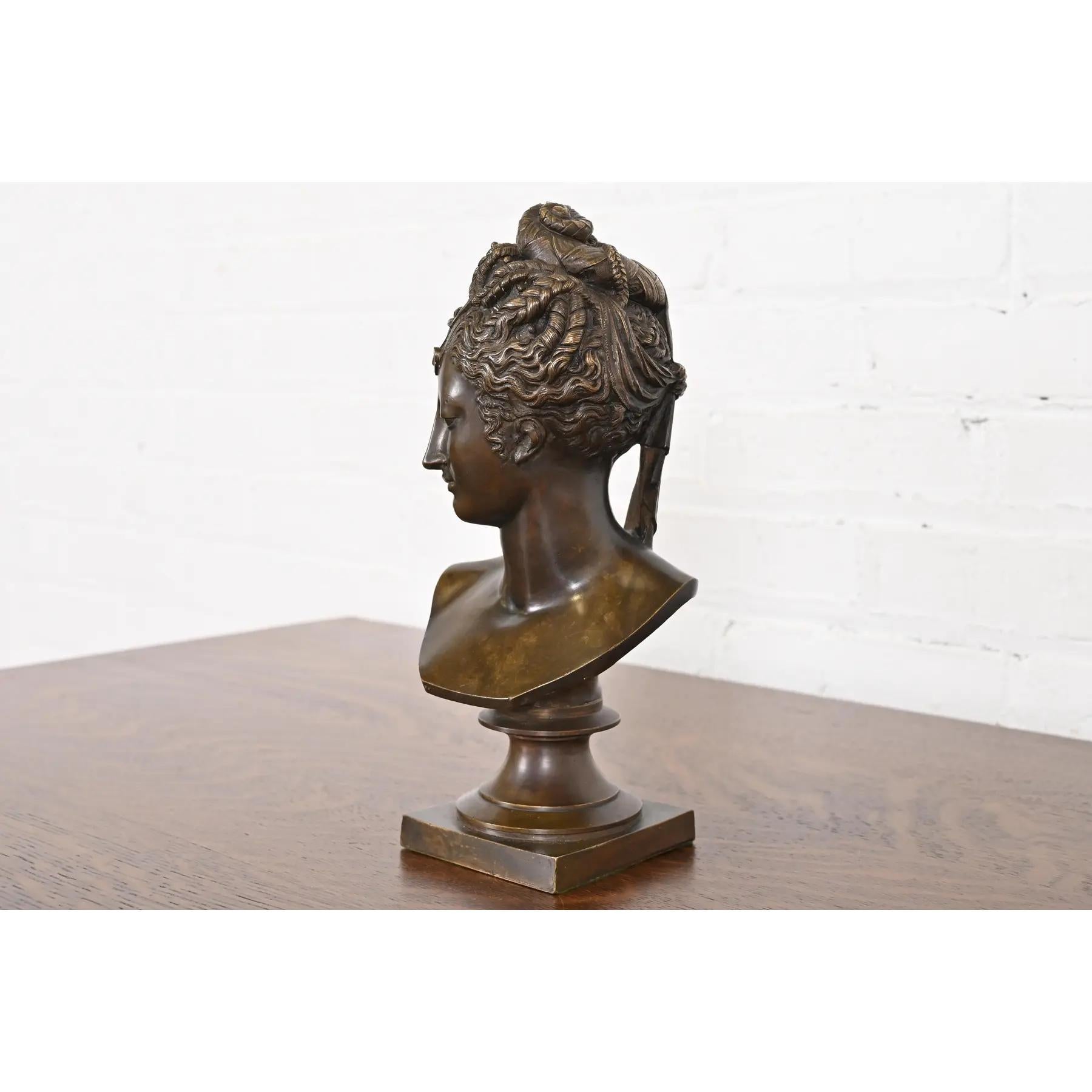 American Tiffany & Co. Antique Bronze Bust of Diane De Poitiers For Sale