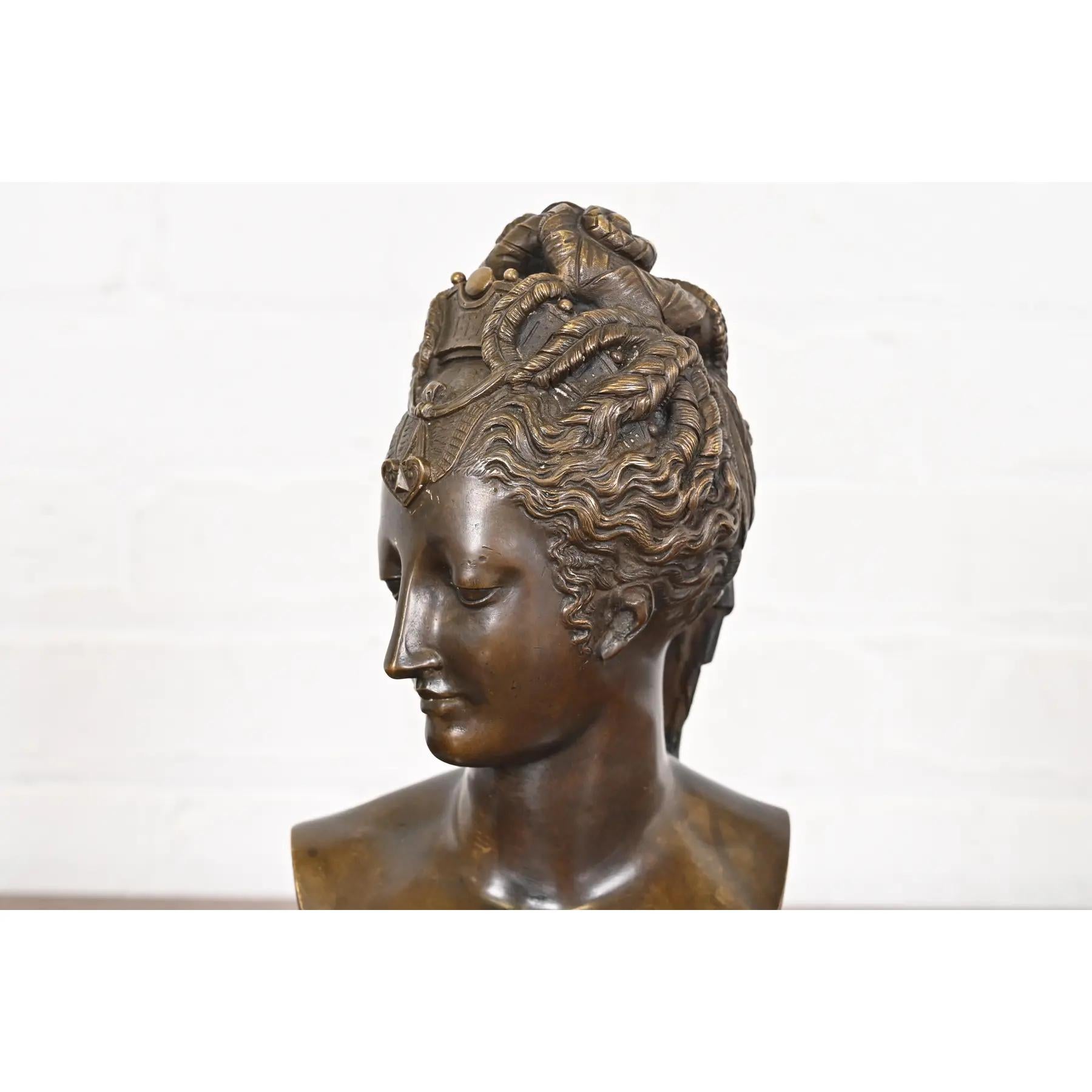 Tiffany & Co. Antique Bronze Bust of Diane De Poitiers For Sale 1