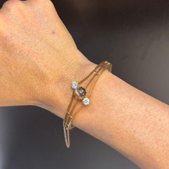 Tiffany & Co. Antikes Armreif-Armband aus Katzenaugen-Chrysoberyll und Diamanten
