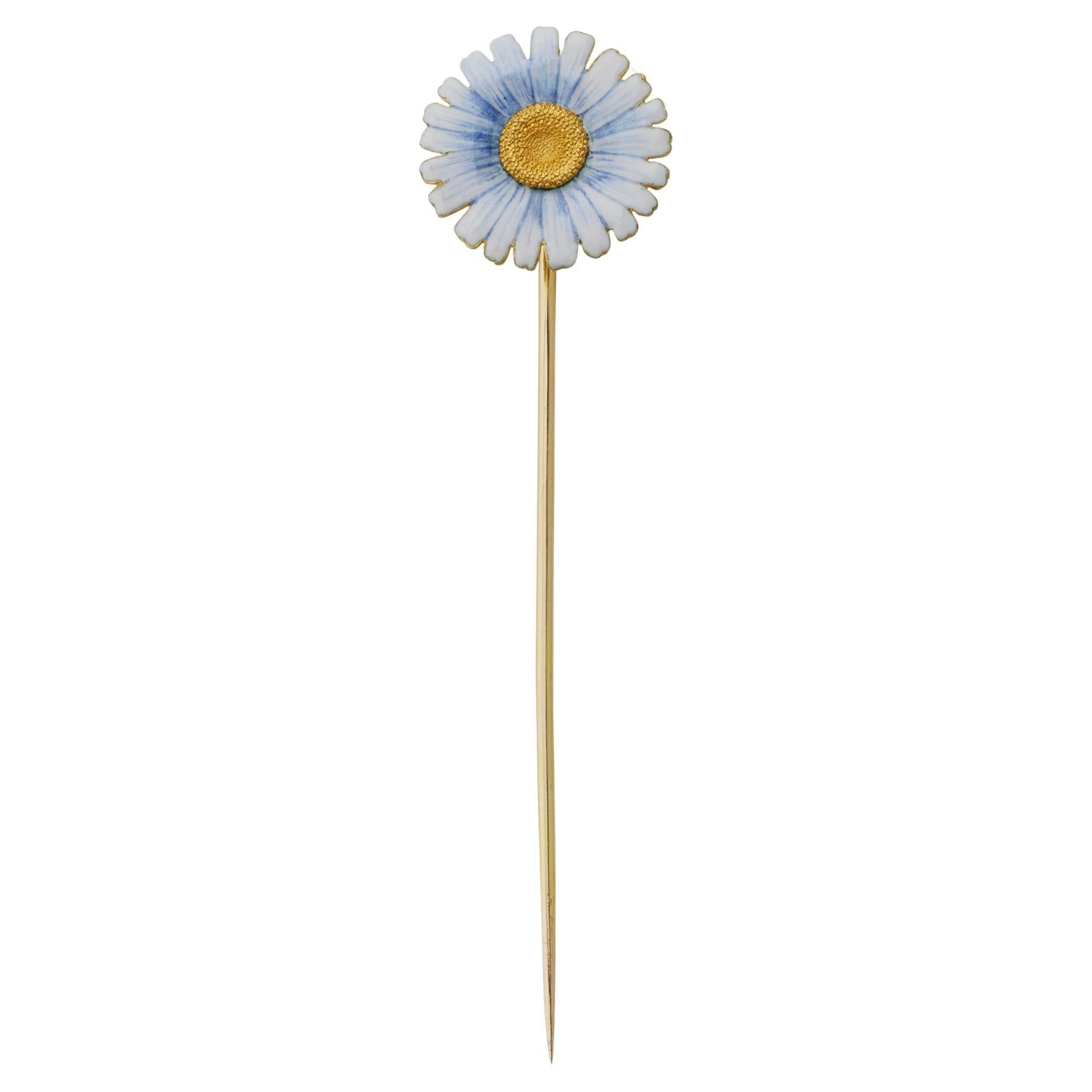 Tiffany & Co. Antike Emaille Daisy Stick Pin