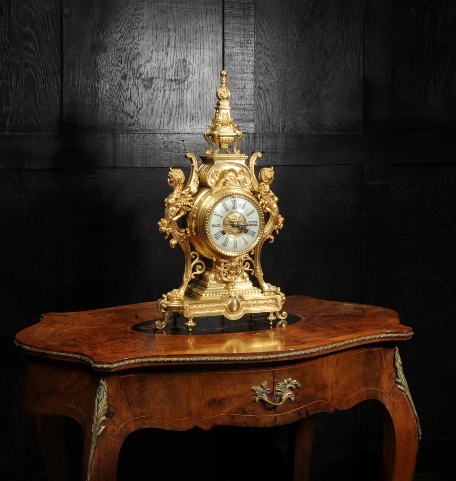 Tiffany & Co Antique French Gilt Bronze Baroque Clock 8
