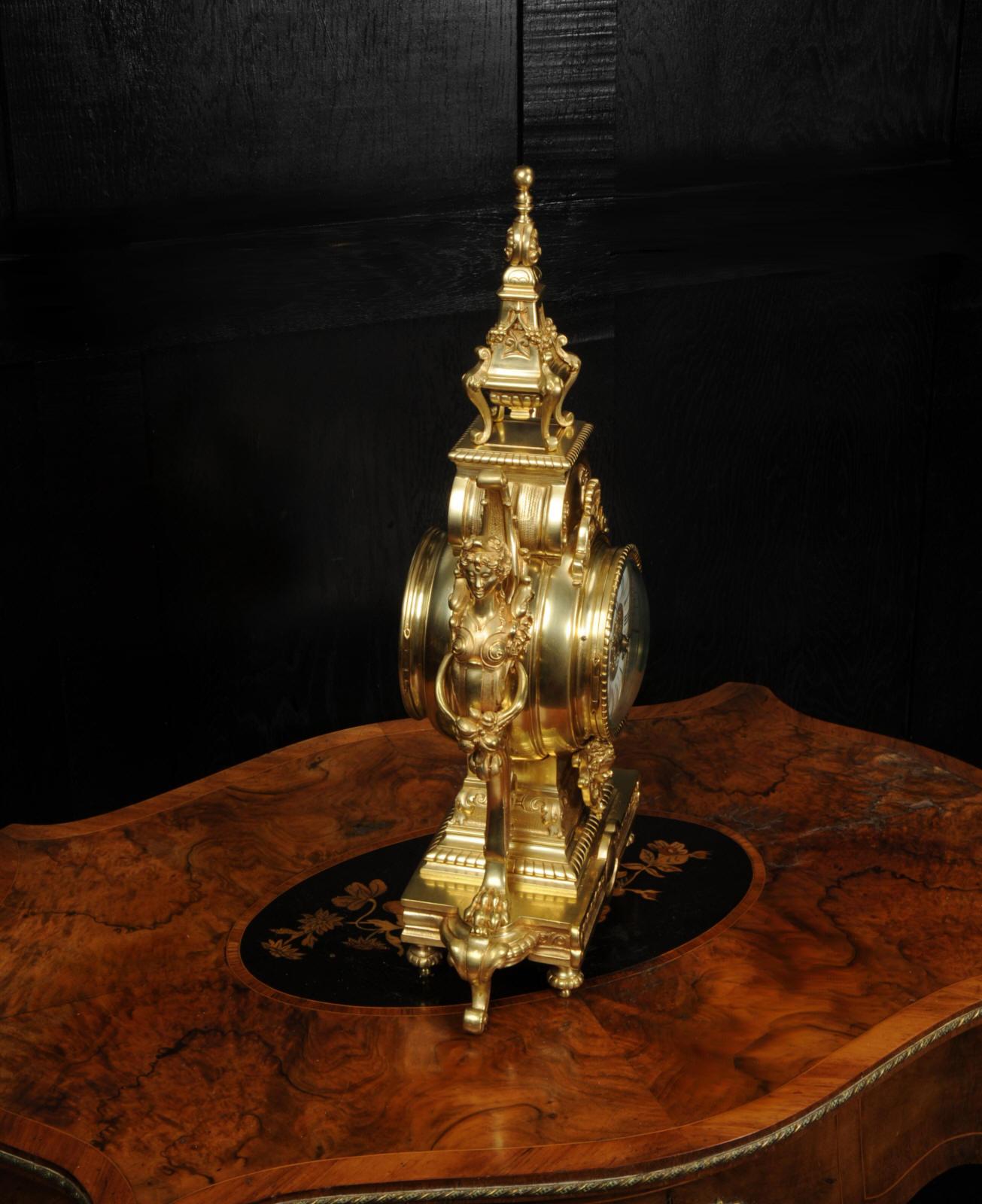 Tiffany & Co Antique French Gilt Bronze Baroque Clock 8