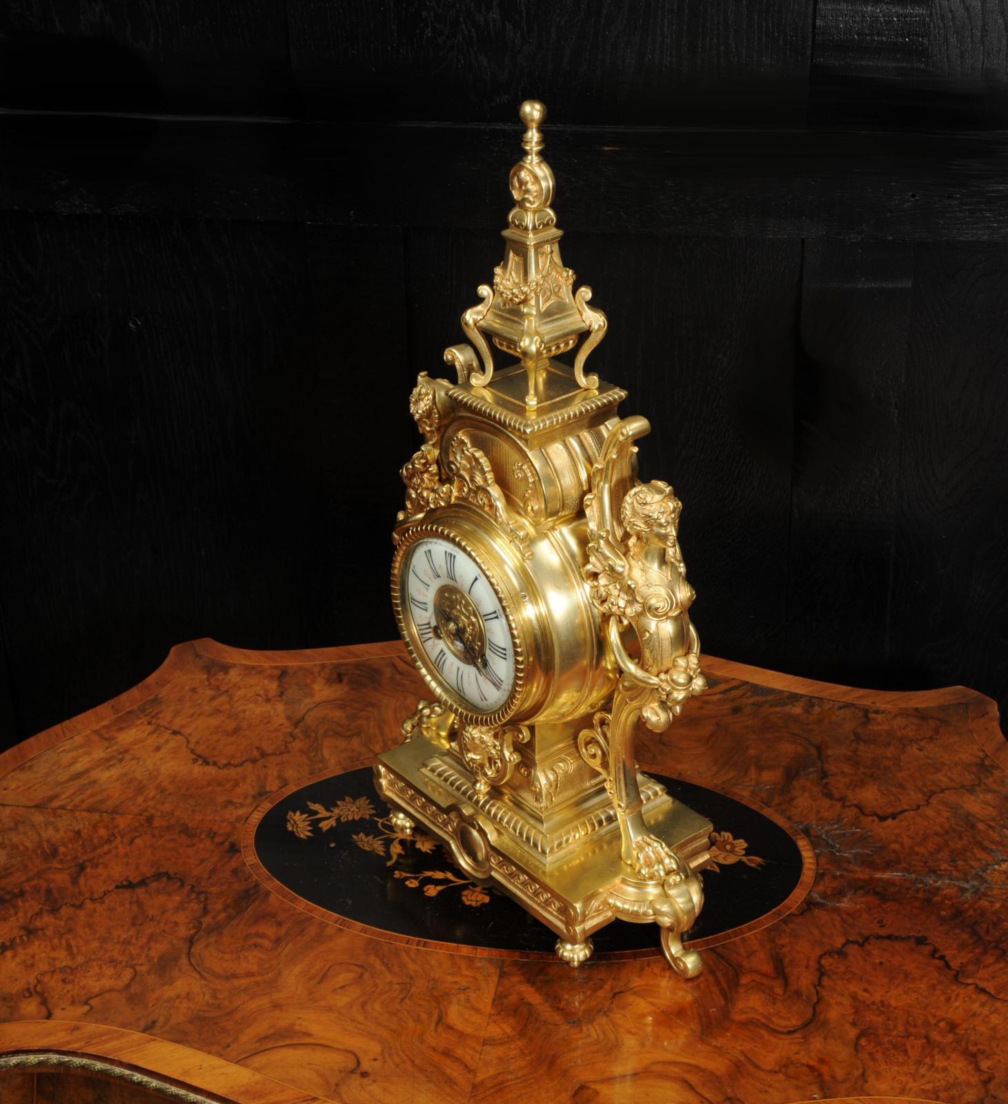 Tiffany & Co Antique French Gilt Bronze Baroque Clock 11