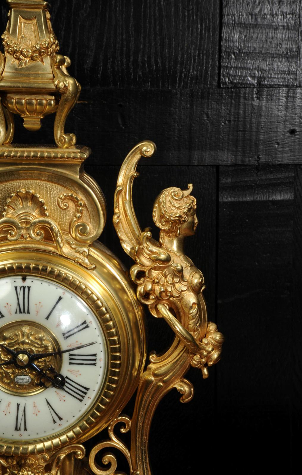 Tiffany & Co Antique French Gilt Bronze Baroque Clock 14