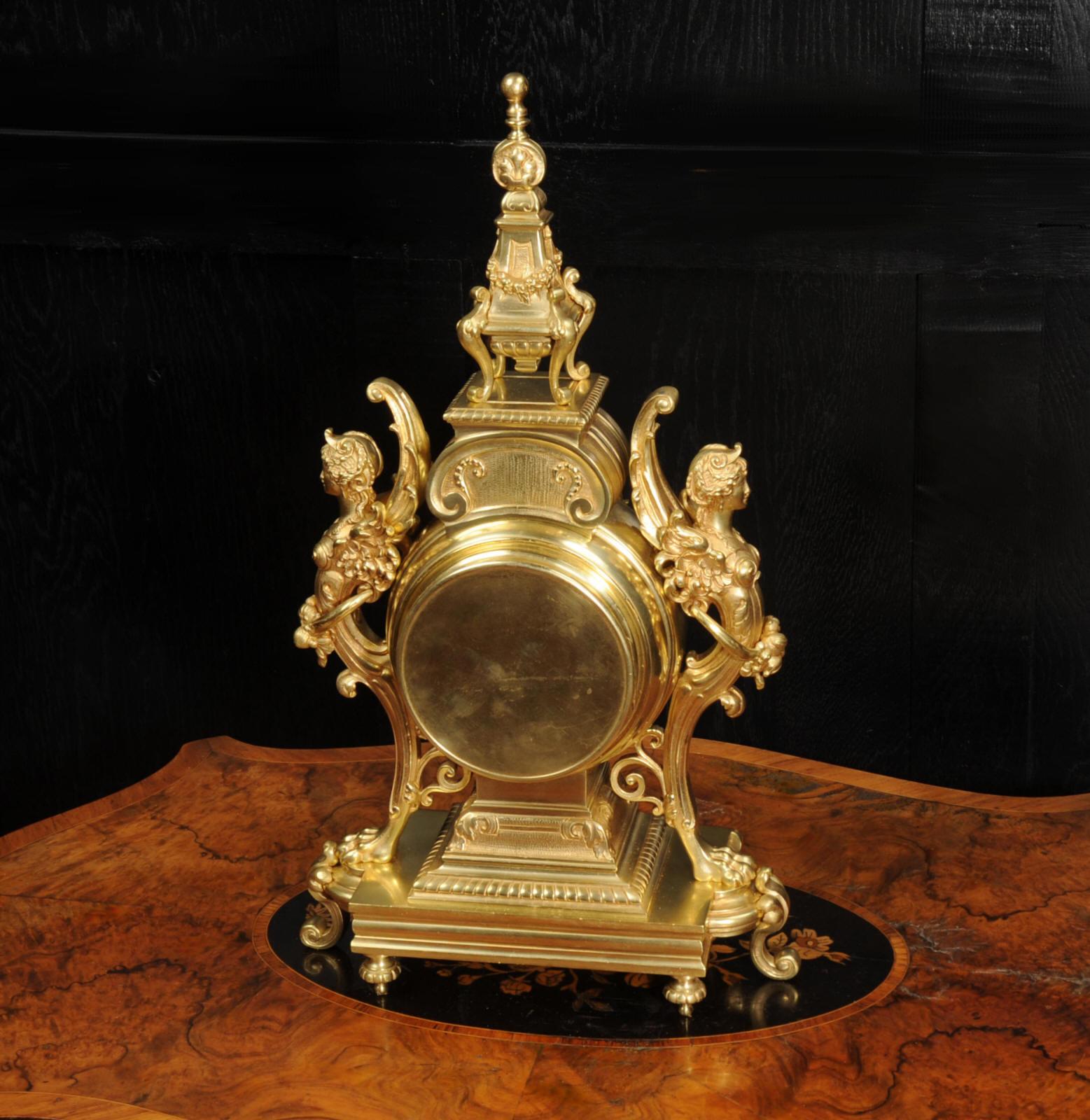 Tiffany & Co Antique French Gilt Bronze Baroque Clock 14
