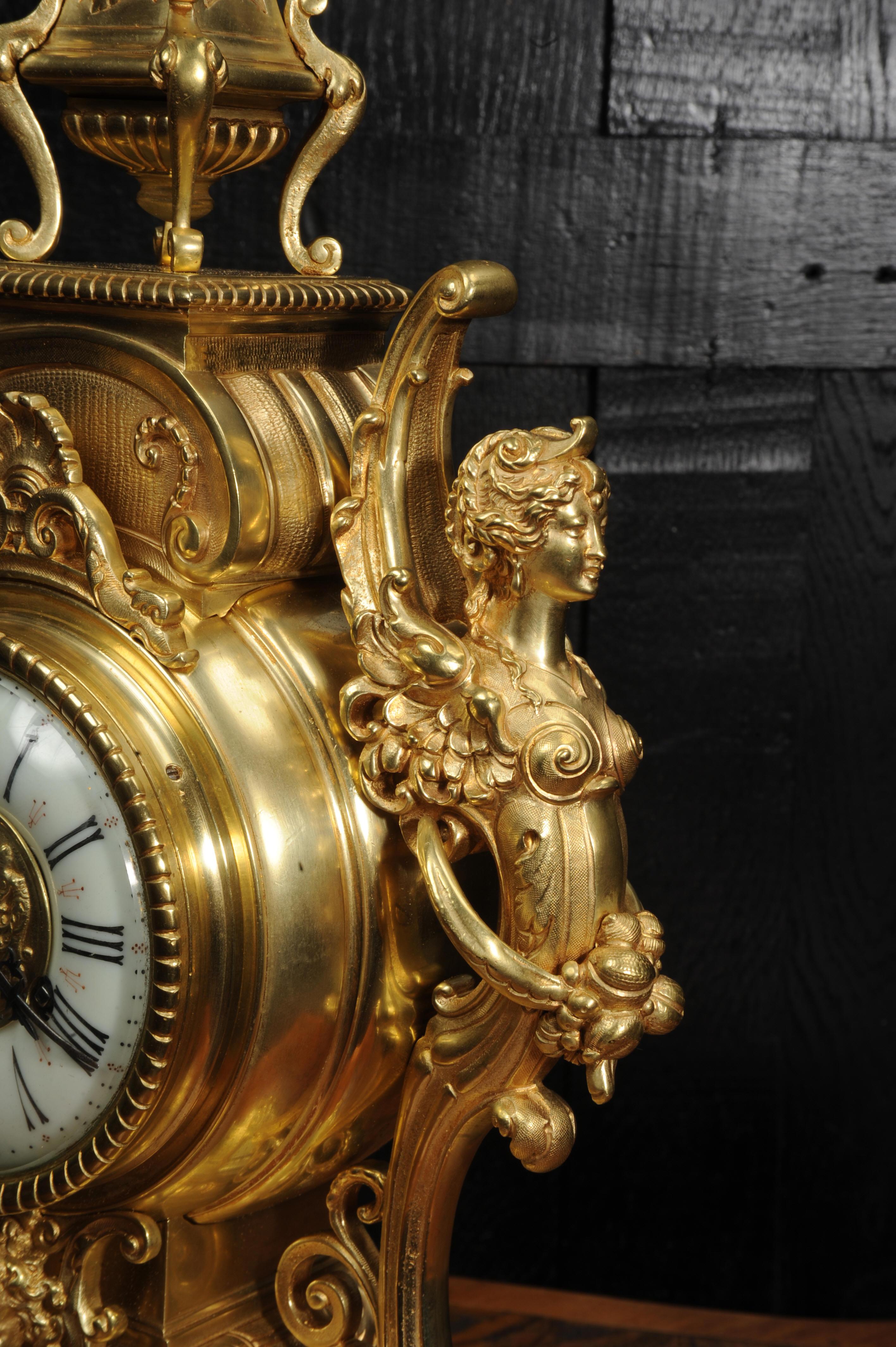 Tiffany & Co Antique French Gilt Bronze Baroque Clock 2