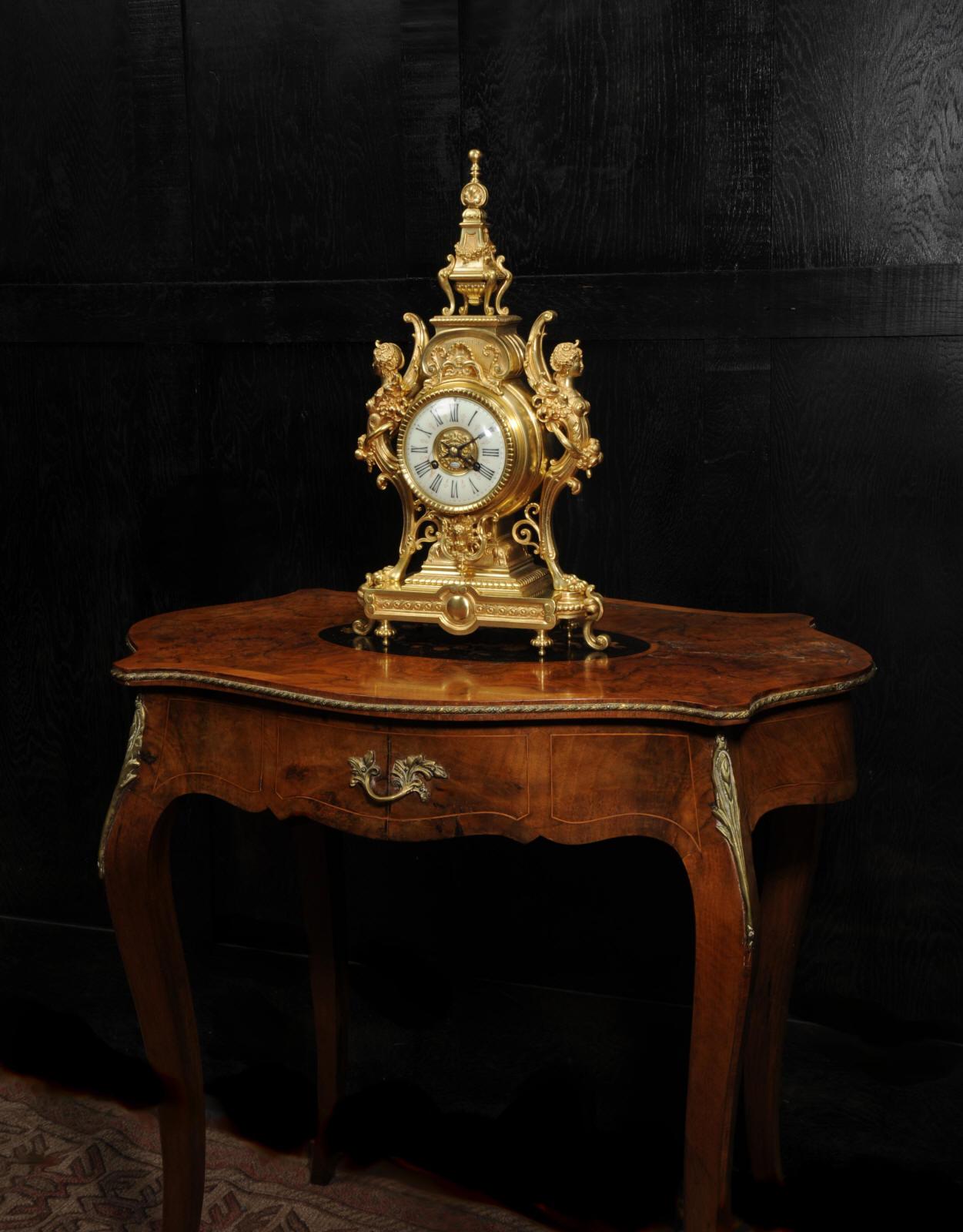 Tiffany & Co Antique French Gilt Bronze Baroque Clock 2