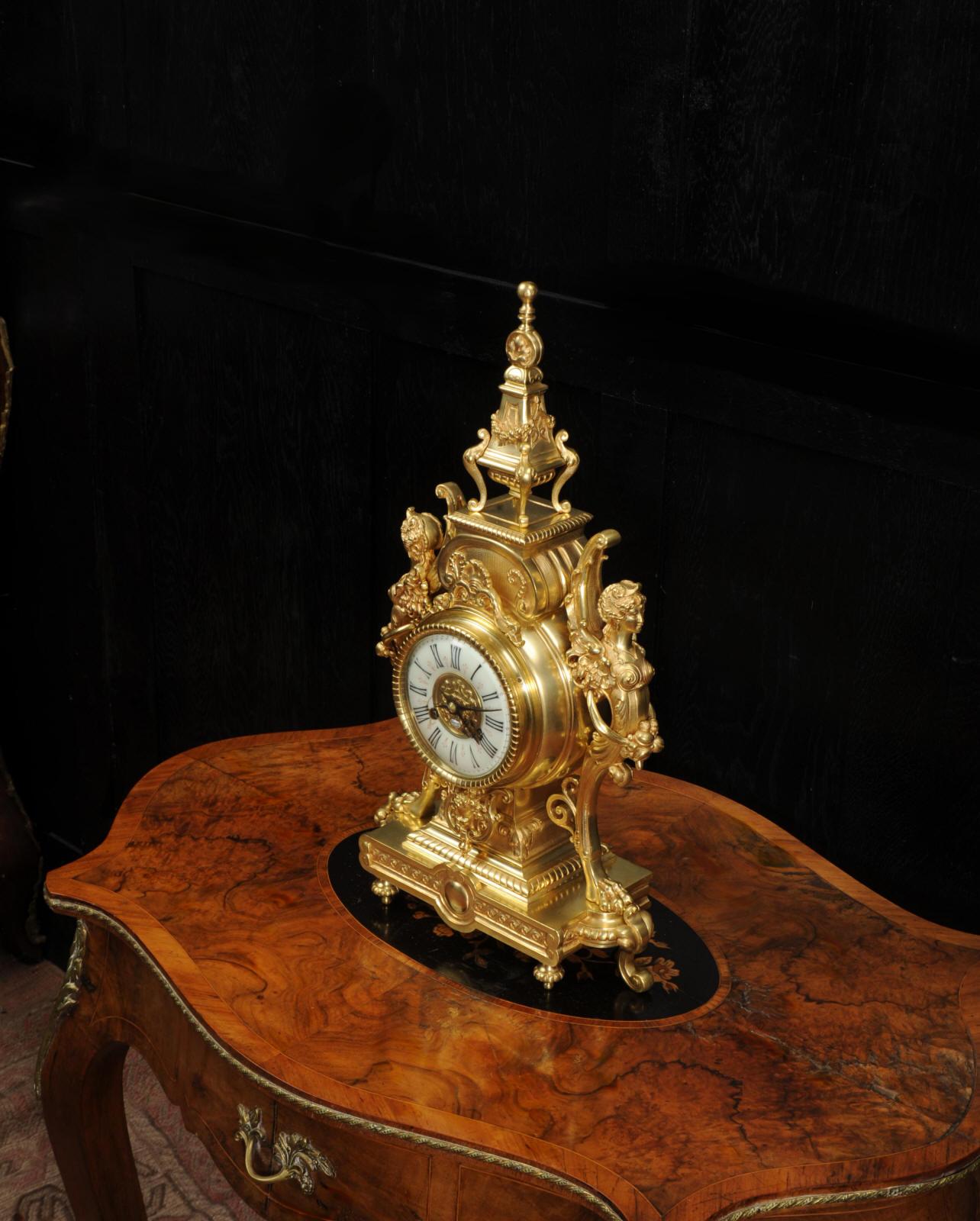 Tiffany & Co Antique French Gilt Bronze Baroque Clock 4