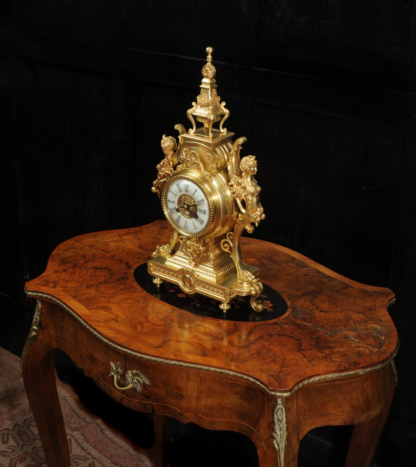 Tiffany & Co Antique French Gilt Bronze Baroque Clock 5