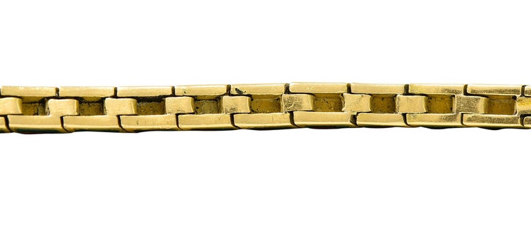 Tiffany & Co. Antique Guilloche Enamel Diamond 18 Karat Gold Snake Bracelet For Sale 4