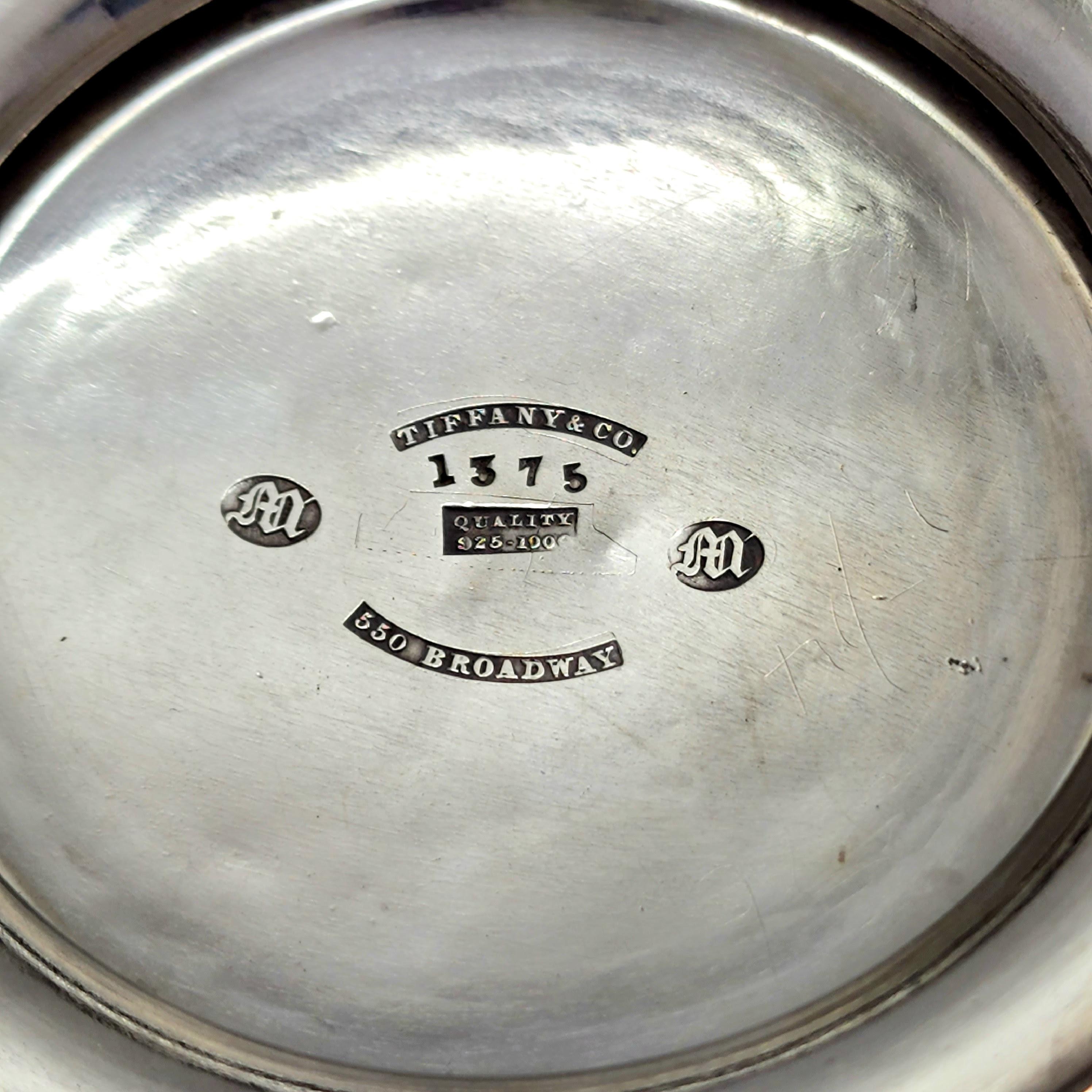 Tiffany & Co Antique Ivy Sterling Silver Waste Bowl & Creamer with Monogram For Sale 4