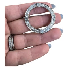 TIFFANY & CO. Antique Platinum & Diamond Circle Brooch Circa 1920s