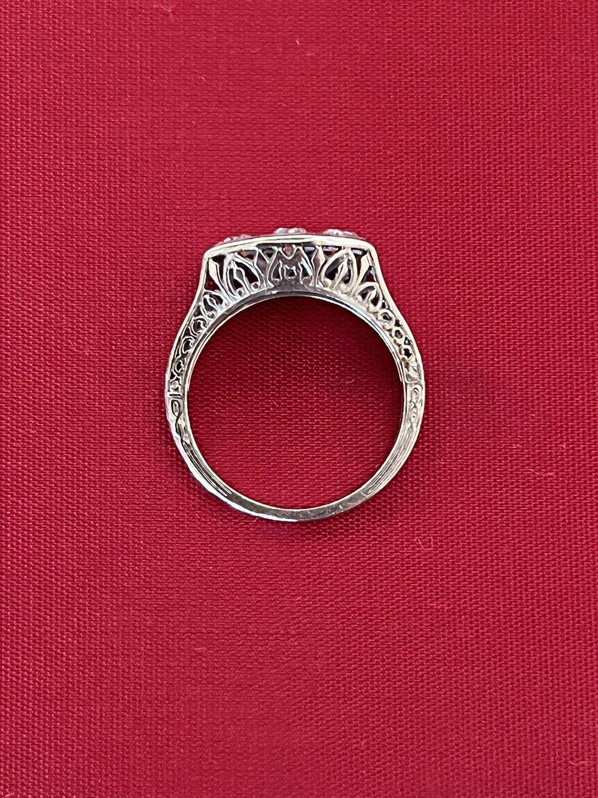 Round Cut Tiffany & Co. Antique Platinum & Three Stone Diamond Ring Circa 1900s Rare