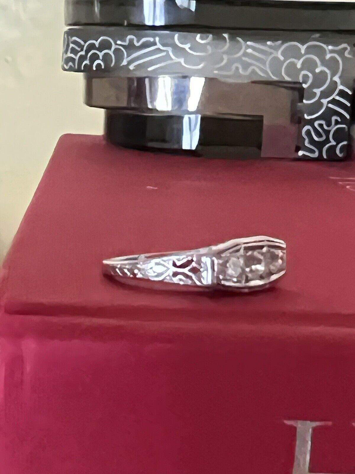 Women's or Men's Tiffany & Co. Antique Platinum & Three Stone Diamond Ring Circa 1900s Rare