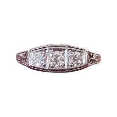 Tiffany & Co. Antique Platinum & Three Stone Diamond Ring Circa 1900s Rare