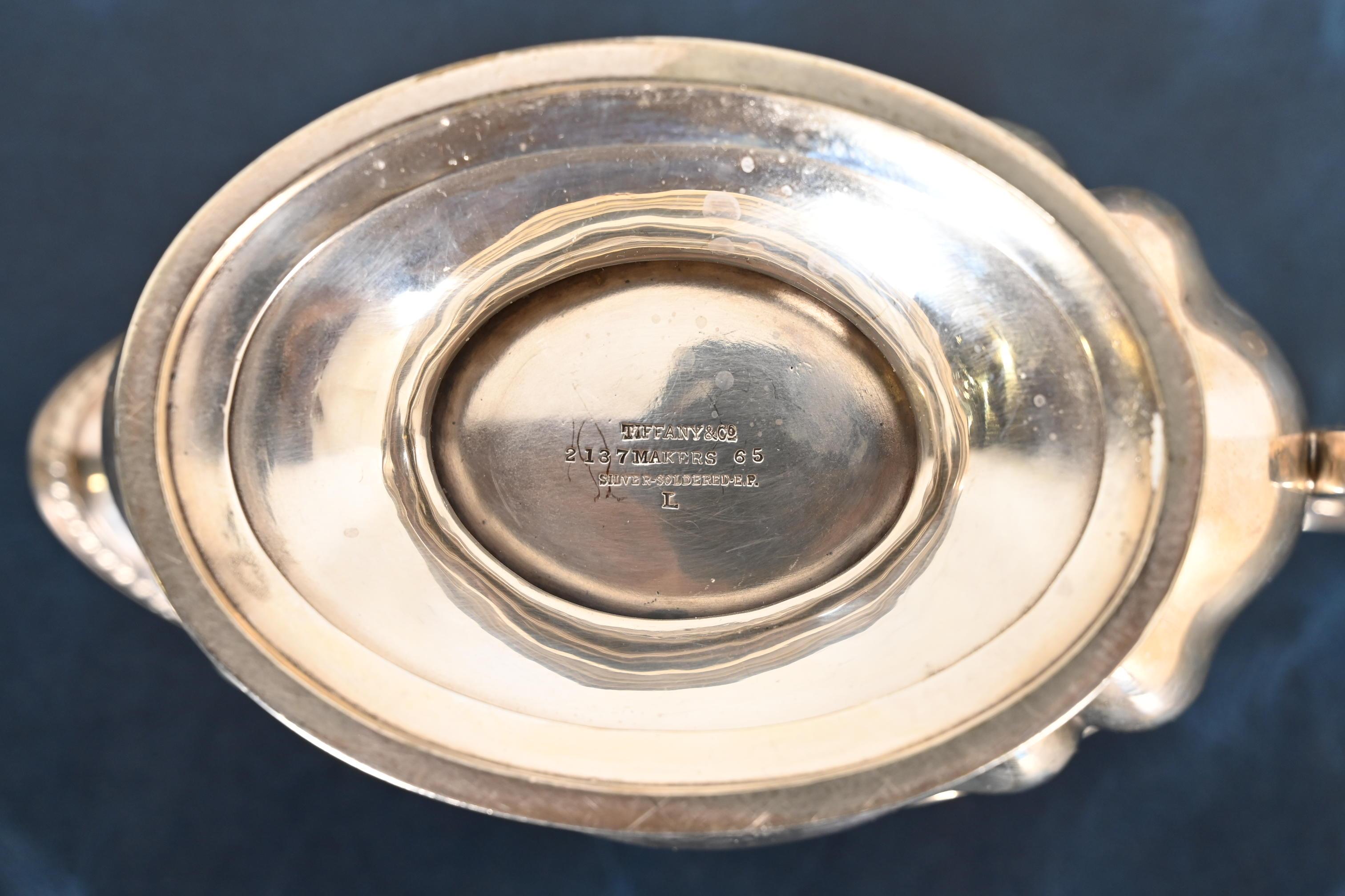 Tiffany & Co. Antique Repoussé Silverplate Gravy Boat 4