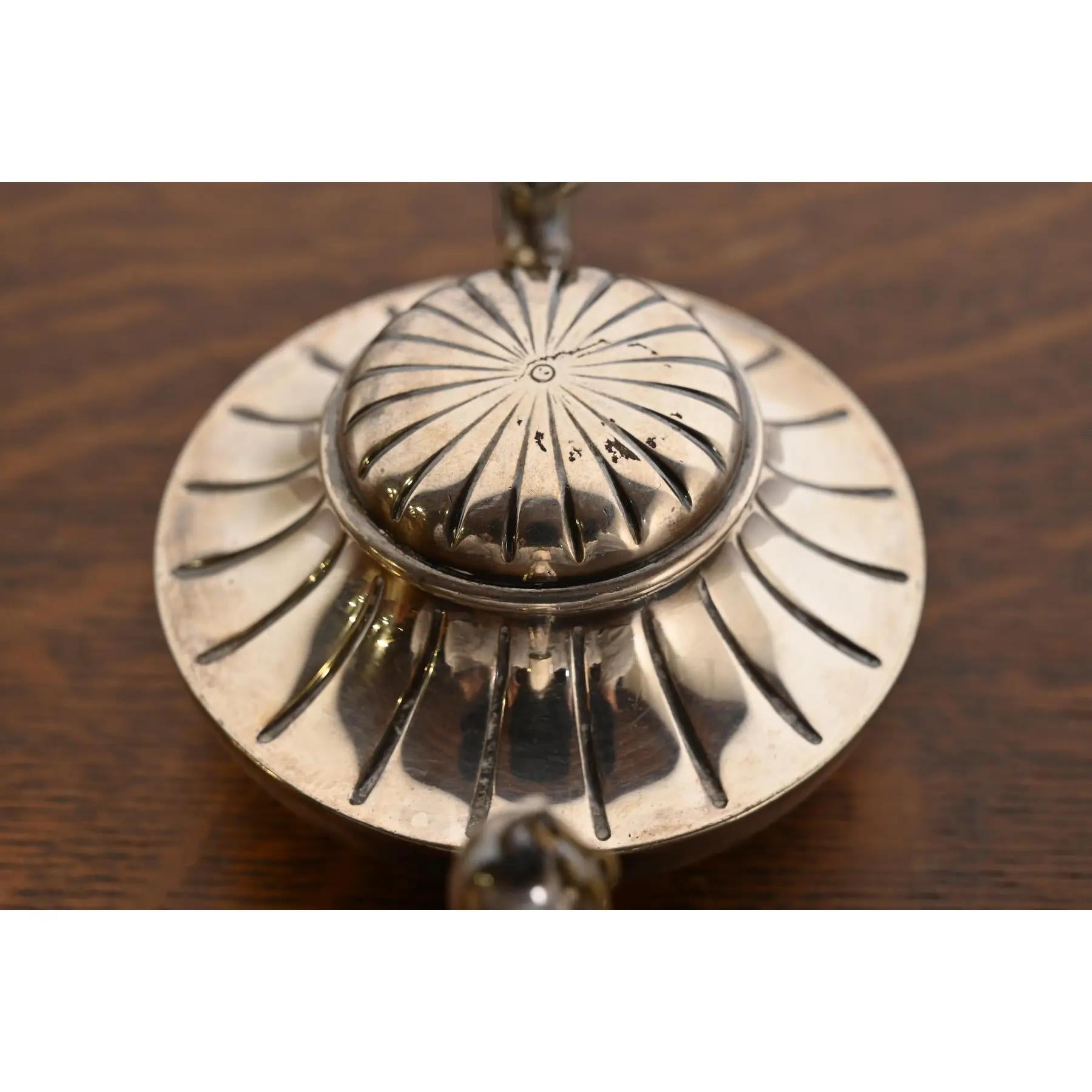 Tiffany & Co. Antique Silverplate Aladdin Lamp Form Table Cigar Lighter 1