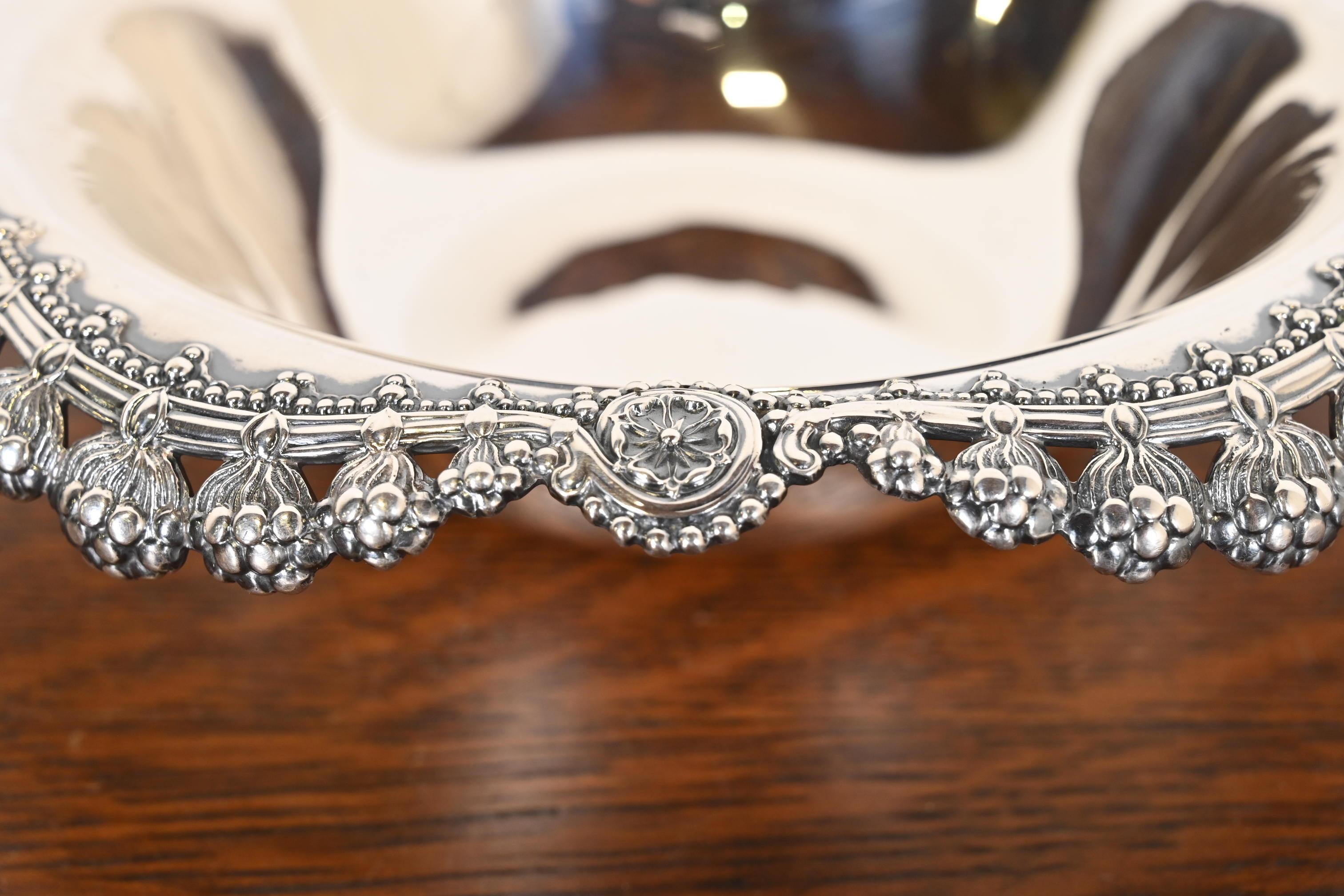 20th Century Tiffany & Co. Antique Sterling Silver Fruit Bowl or Centerpiece Bowl For Sale