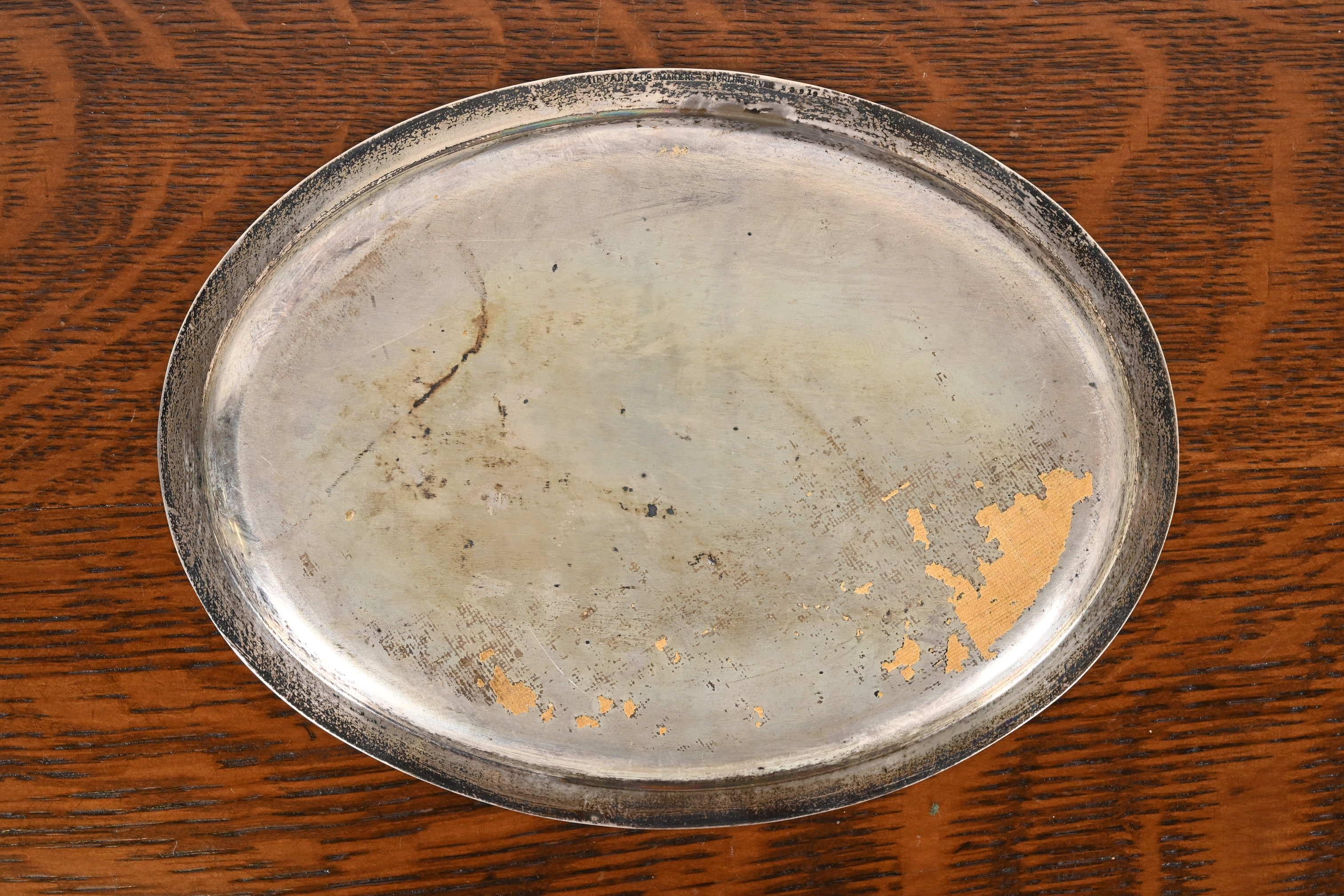 Tiffany & Co. Antique Sterling Silver Serving Tray For Sale 2