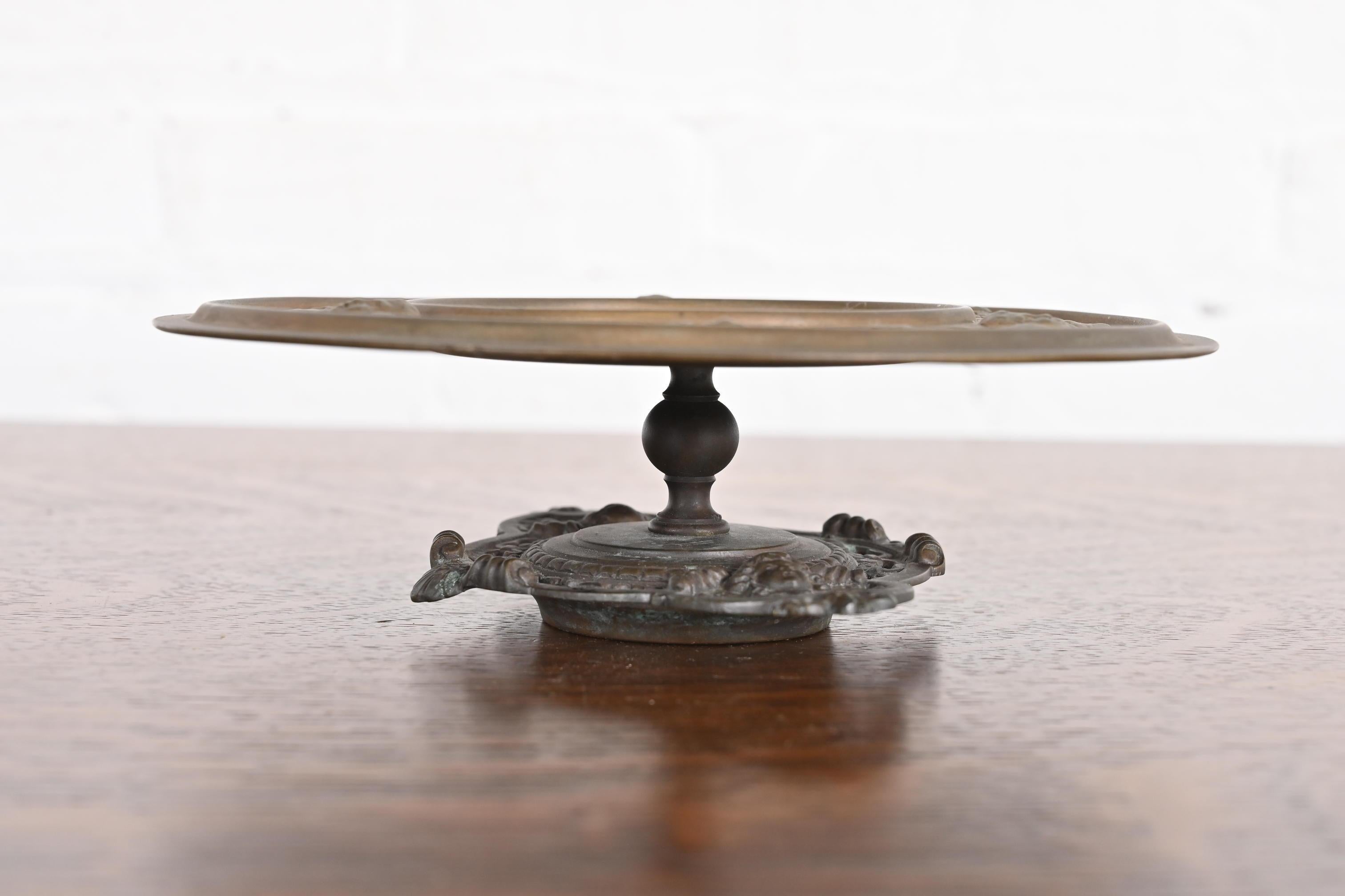 American Tiffany & Co. Antique Victorian Bronze Footed Centerpiece Dish or Tazza For Sale