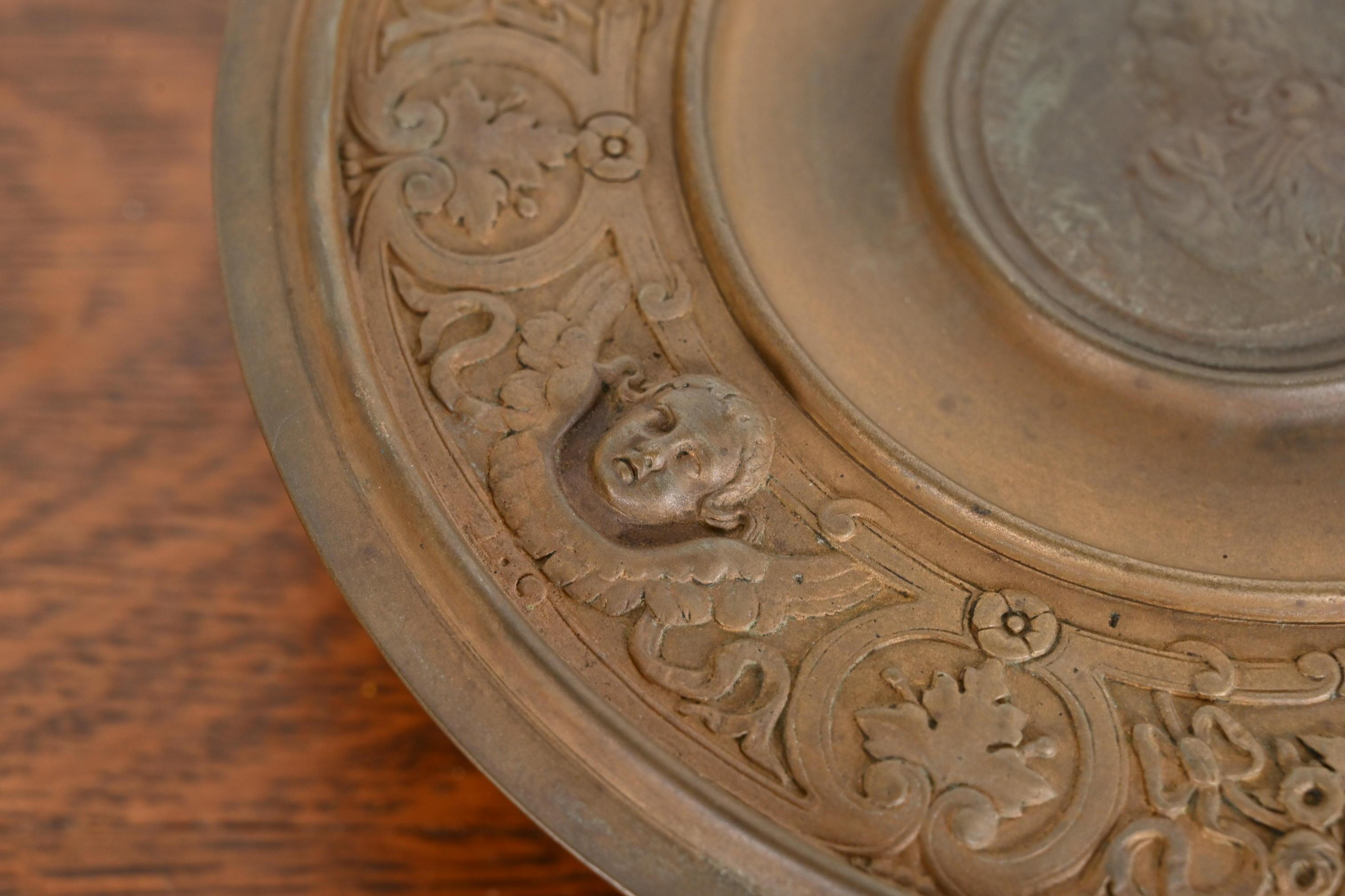 Tiffany & Co. Antique Victorian Bronze Footed Centerpiece Dish or Tazza For Sale 1