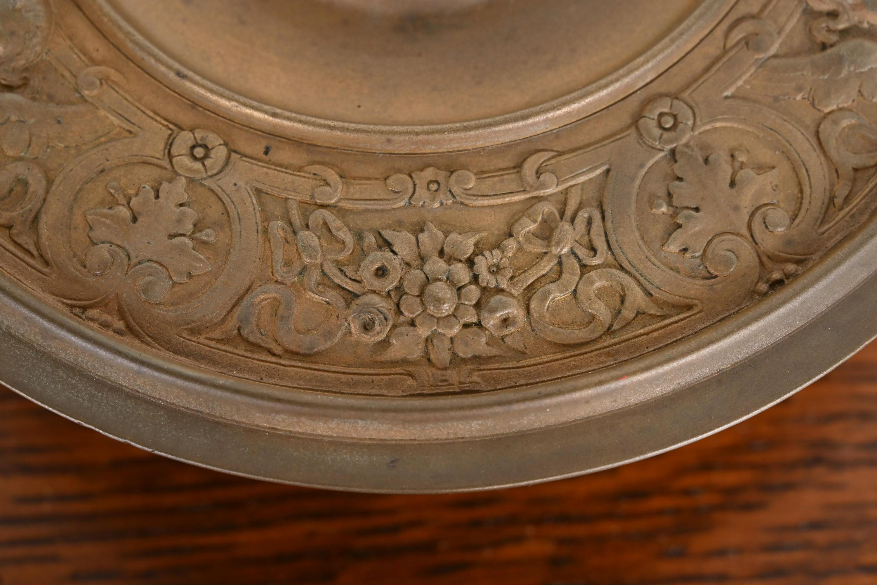 Tiffany & Co. Antique Victorian Bronze Footed Centerpiece Dish or Tazza For Sale 3