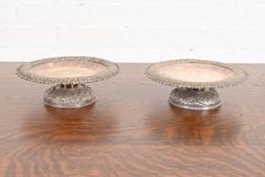 Tiffany & Co. Antique Victorian Repoussé Silverplate Compote Dishes