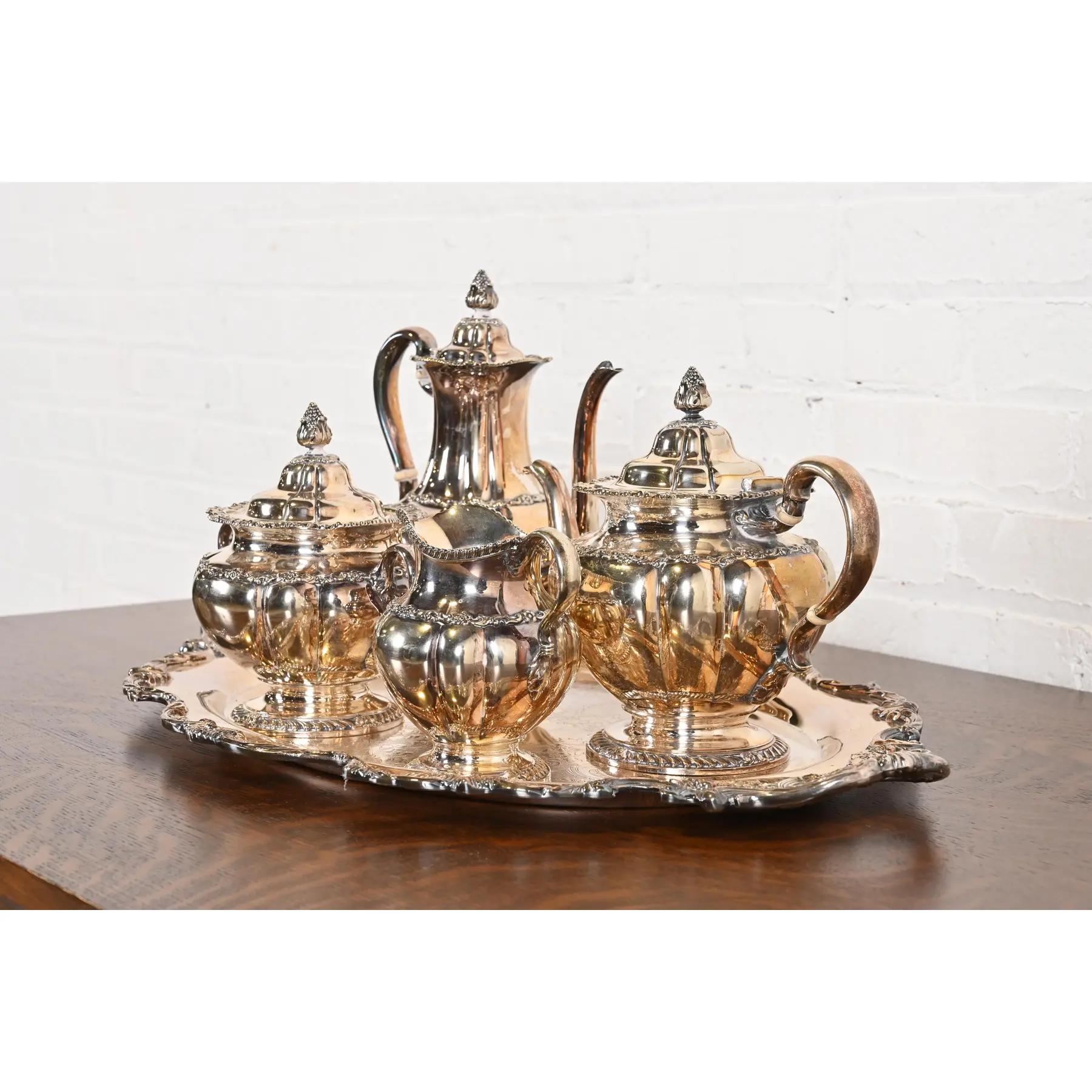 19th Century Tiffany & Co. Antique Victorian Silver Plate Coffee or Tea Service Set For Sale