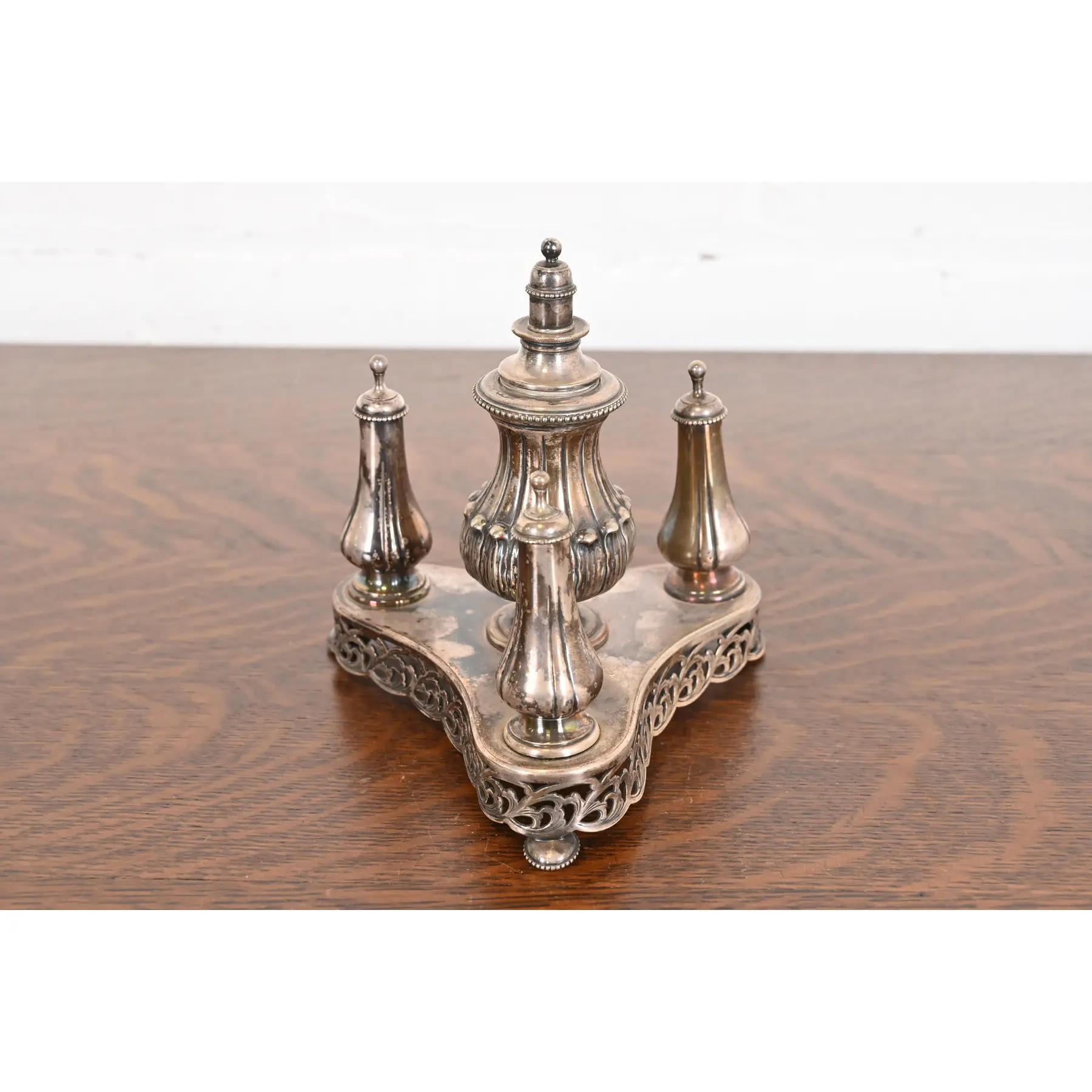 Victorien Tiffany & Co. Antique briquet de table victorien en métal argenté en vente